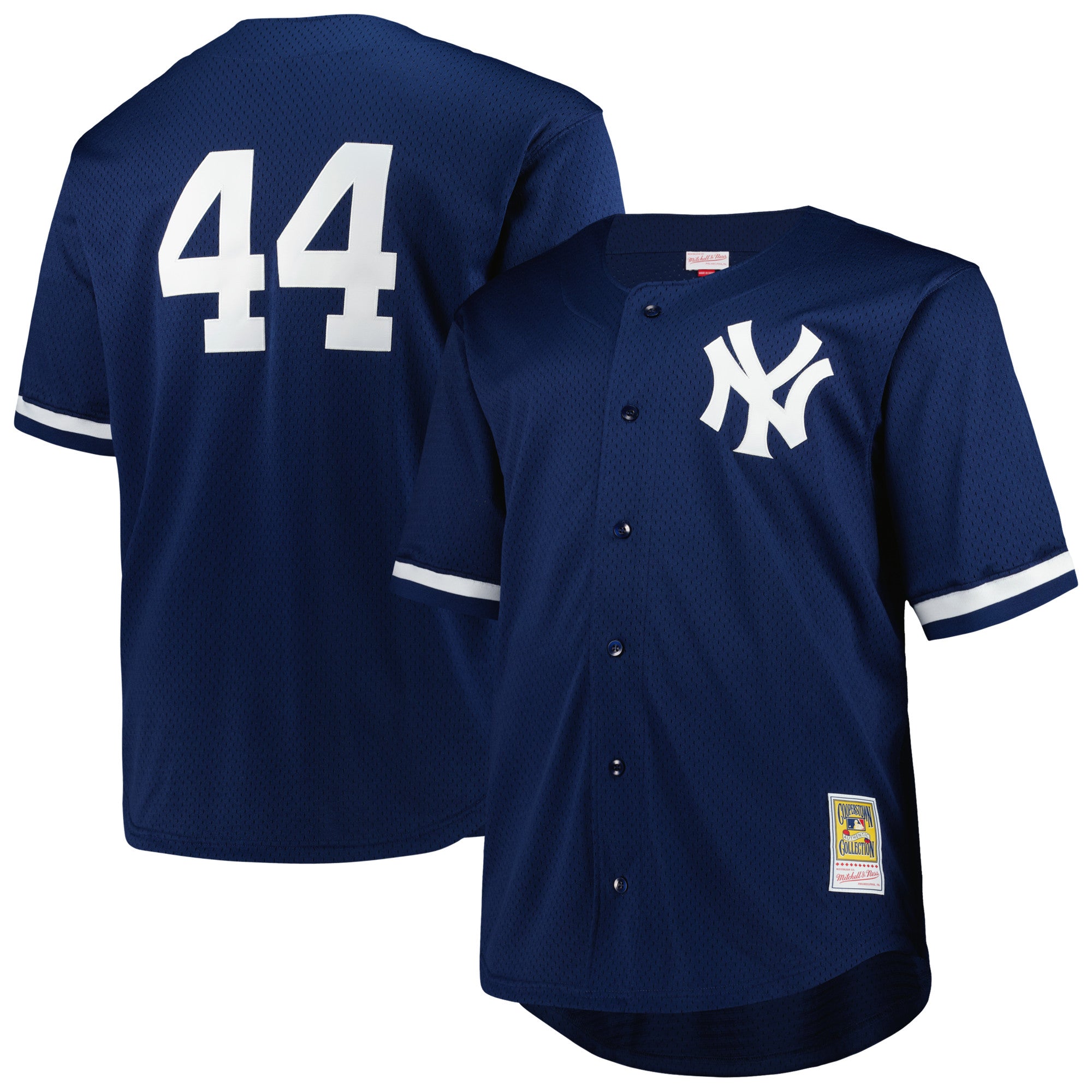 Men's Mitchell & Ness Reggie Jackson Navy New York Yankees Big & Tall Cooperstown Mesh Batting Practice Jersey