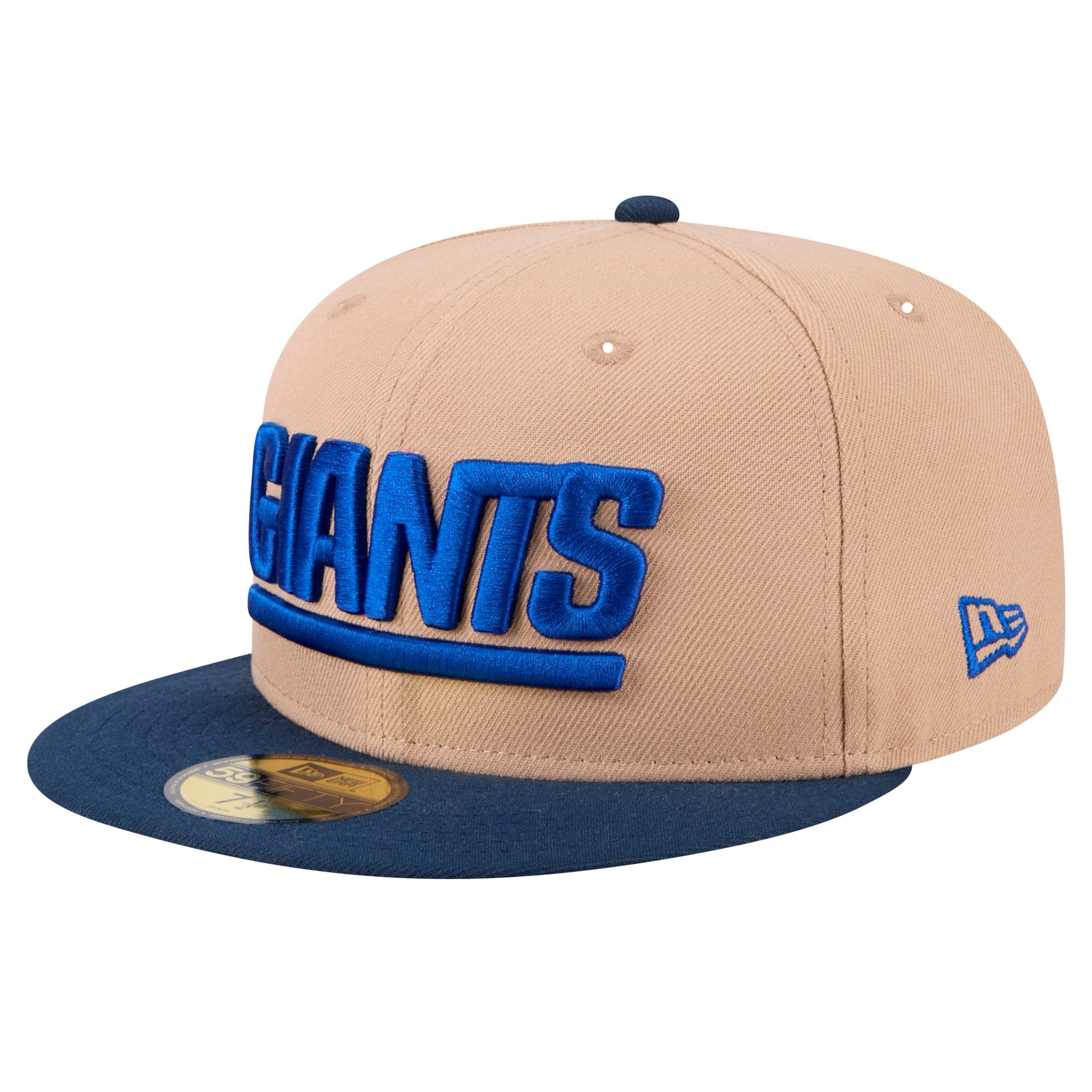 Men's New Era Tan New York Giants  Wordmark Logo Main 59FIFTY Fitted Hat