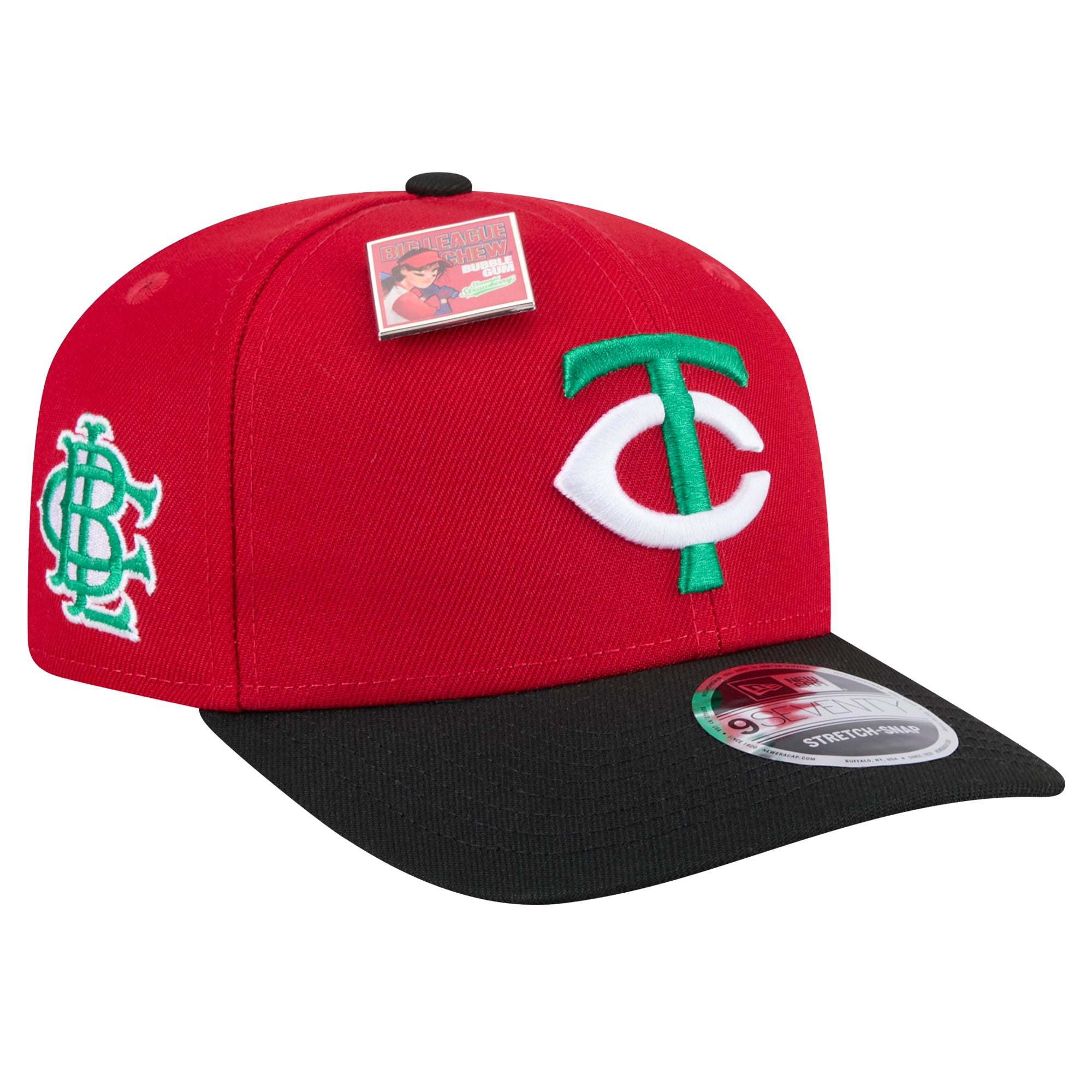 Men's New Era Red/Black Minnesota Twins 2024 Big League Chew Flavor Pack 9SEVENTY Adjustable Hat