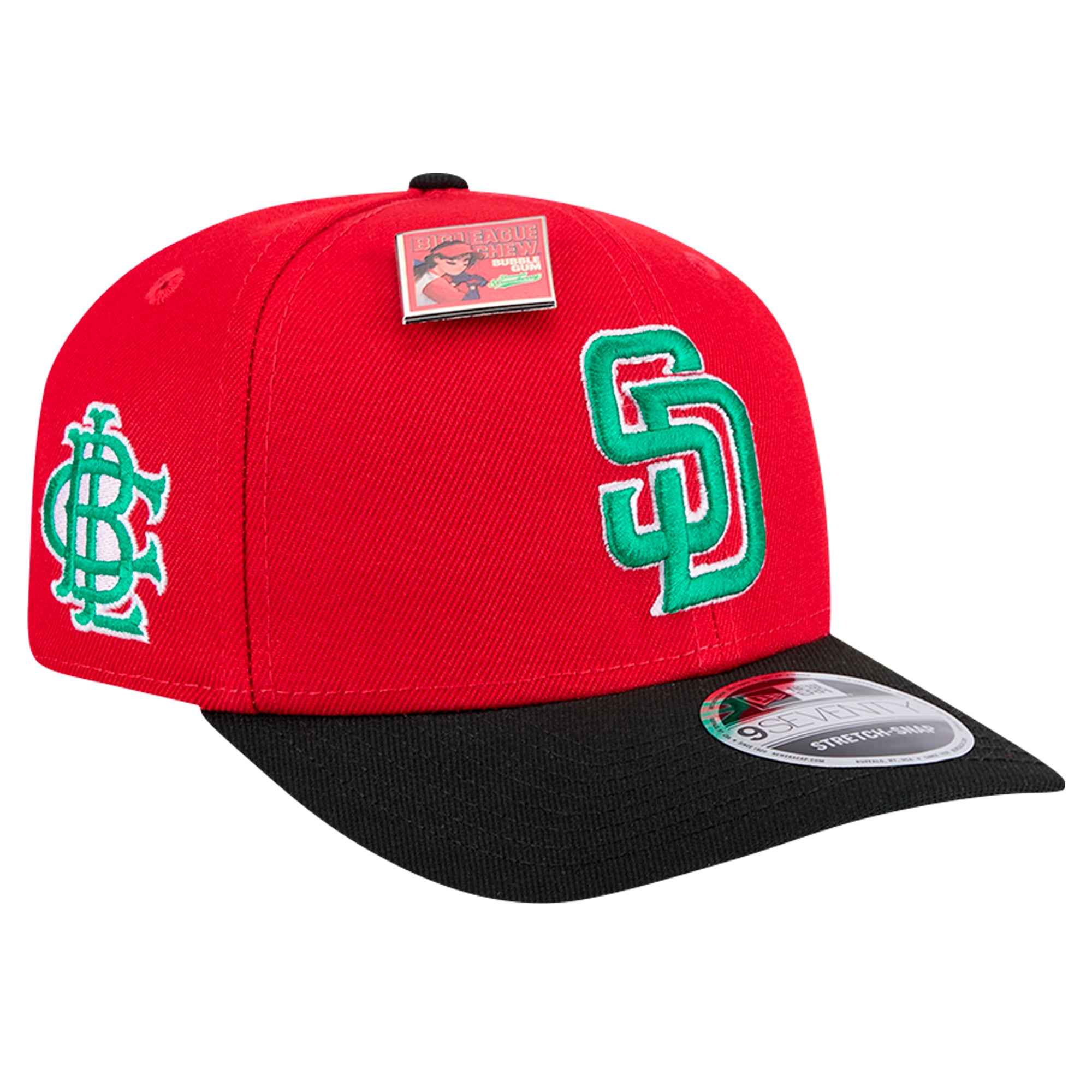 Men's New Era Red/Black San Diego Padres 2024 Big League Chew Flavor Pack 9SEVENTY Adjustable Hat