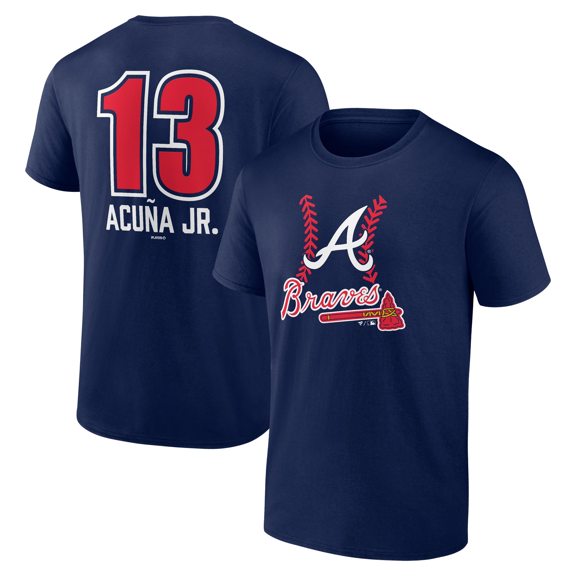 Men's Ronald Acuña Jr. Navy Atlanta Braves Fastball Player Name & Number T-Shirt