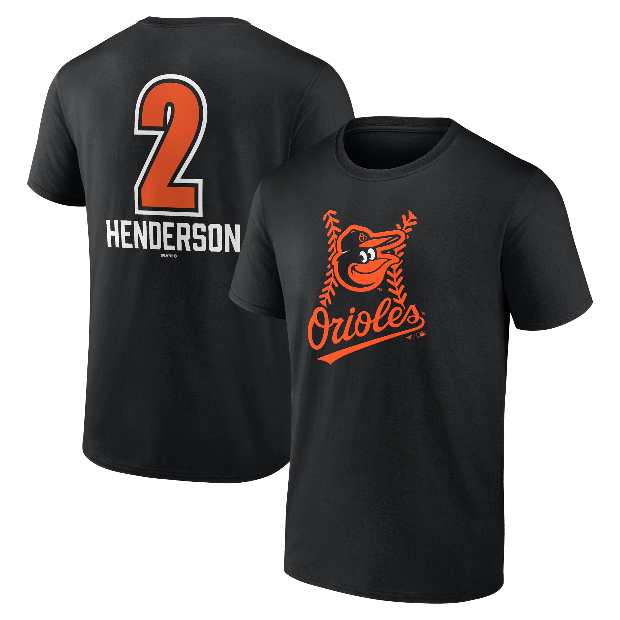 Men's Gunnar Henderson Black Baltimore Orioles Fastball Player Name & Number T-Shirt