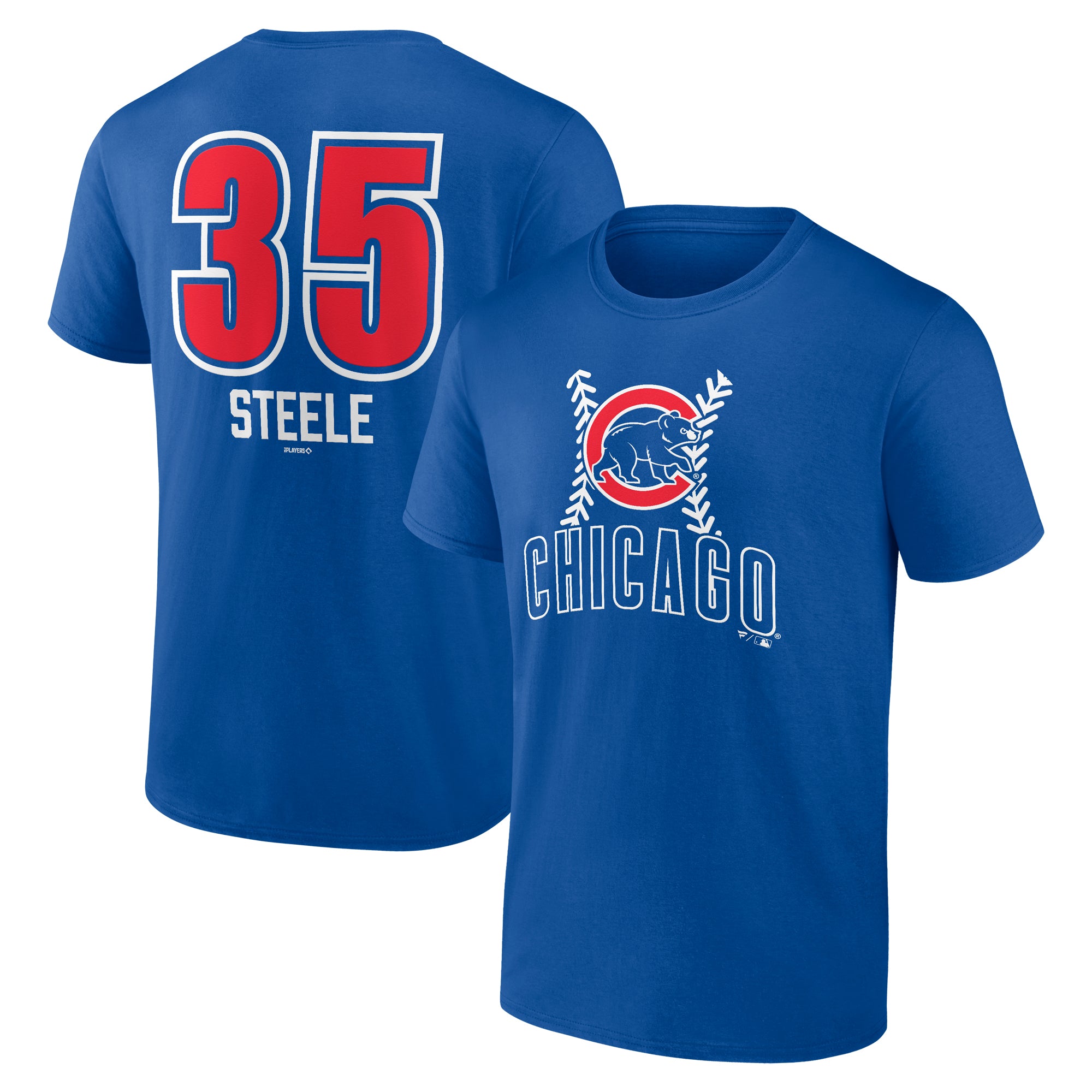 Men's Justin Steele Royal Chicago Cubs Fastball Player Name & Number T-Shirt