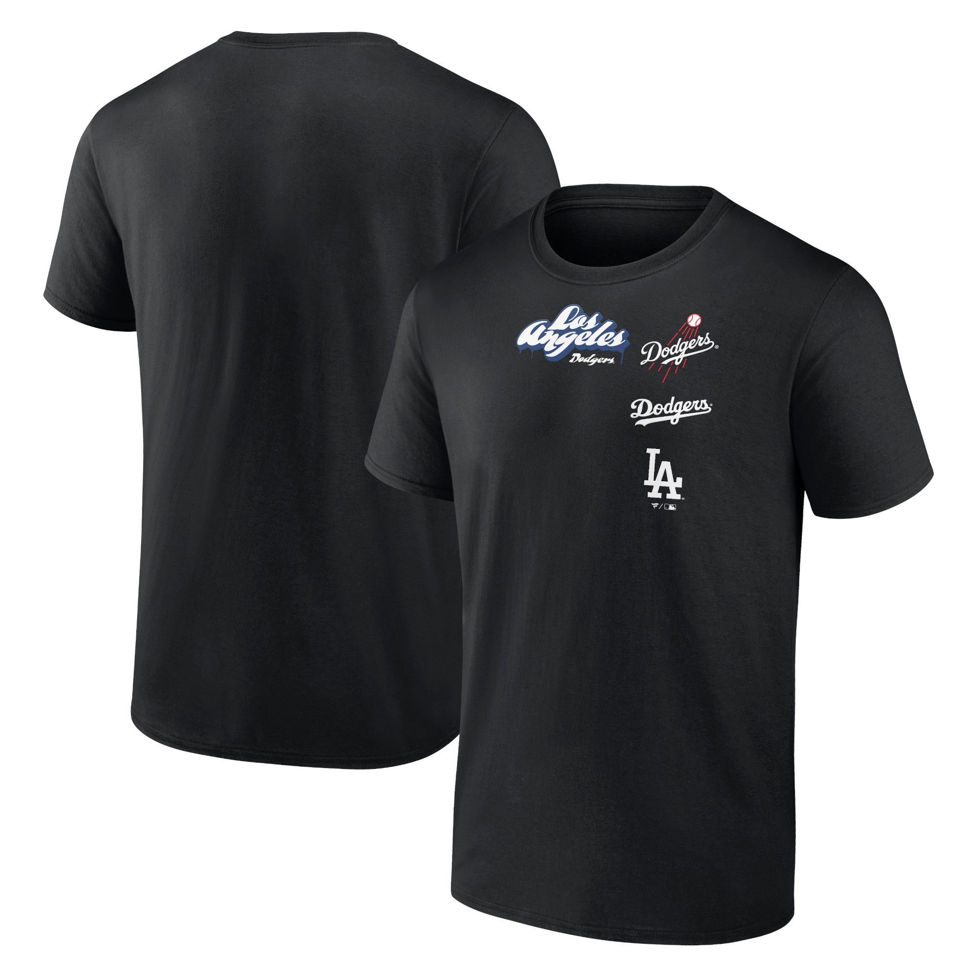 Men's Black Los Angeles Dodgers Graffiti Logo T-Shirt