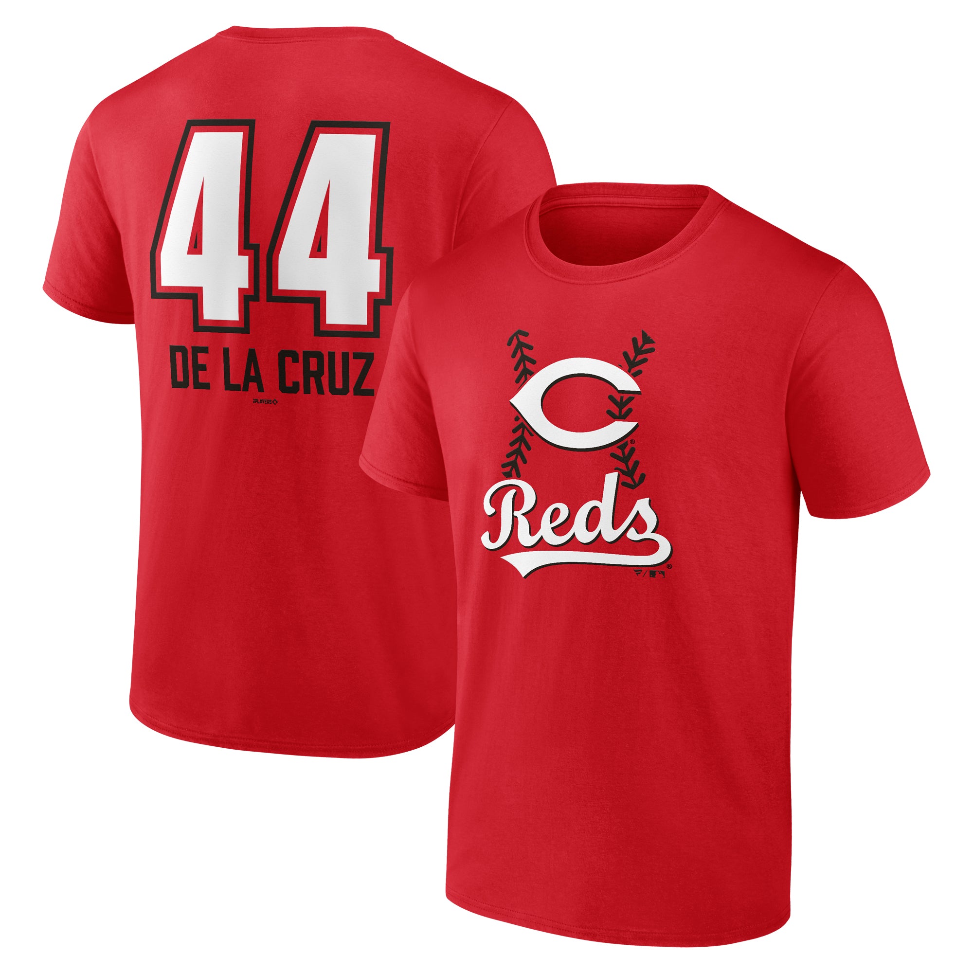 Men's Elly De La Cruz Red Cincinnati Reds Name & Number Fastball T-Shirt