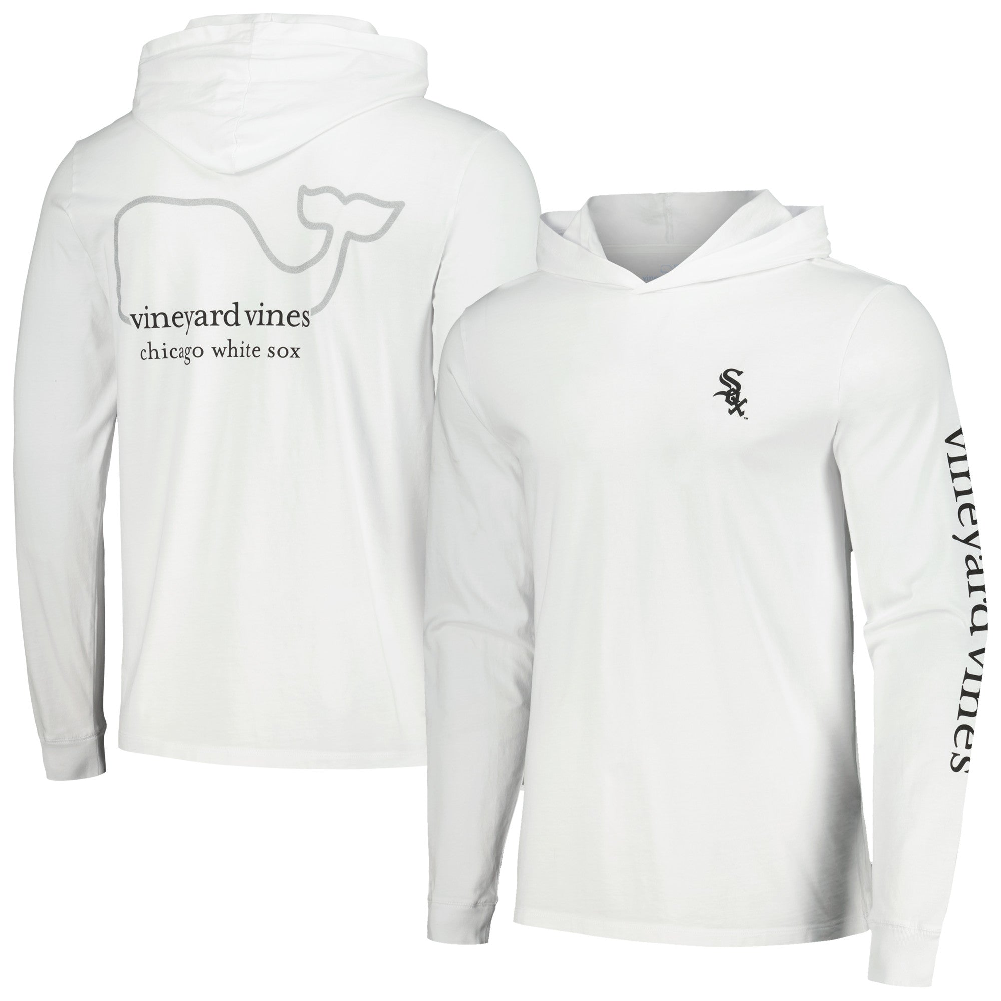 Men's Vineyard Vines White Chicago White Sox Long Sleeve Hoodie T-Shirt