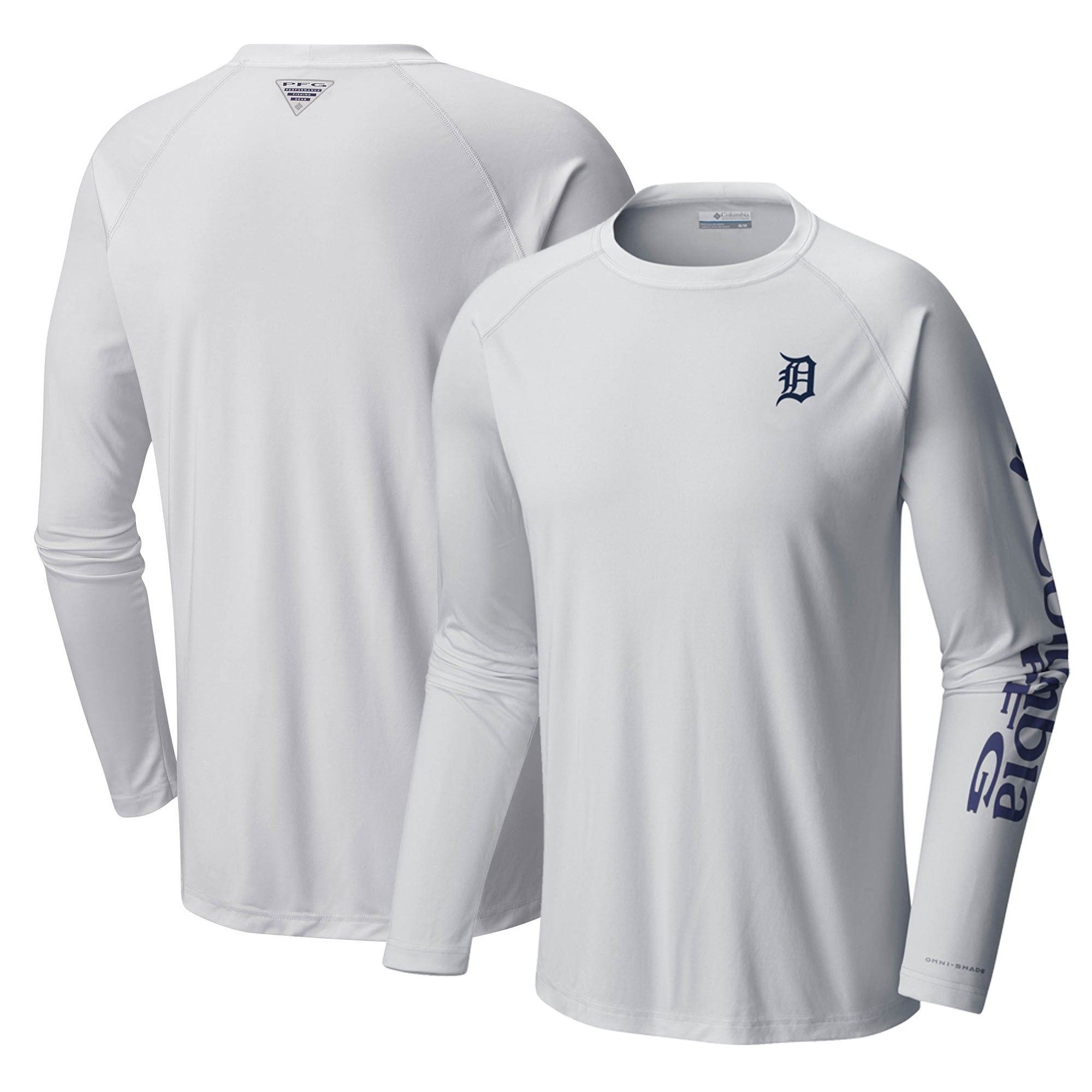 Men's Columbia White Detroit Tigers Terminal Tackle Long Sleeve T-Shirt