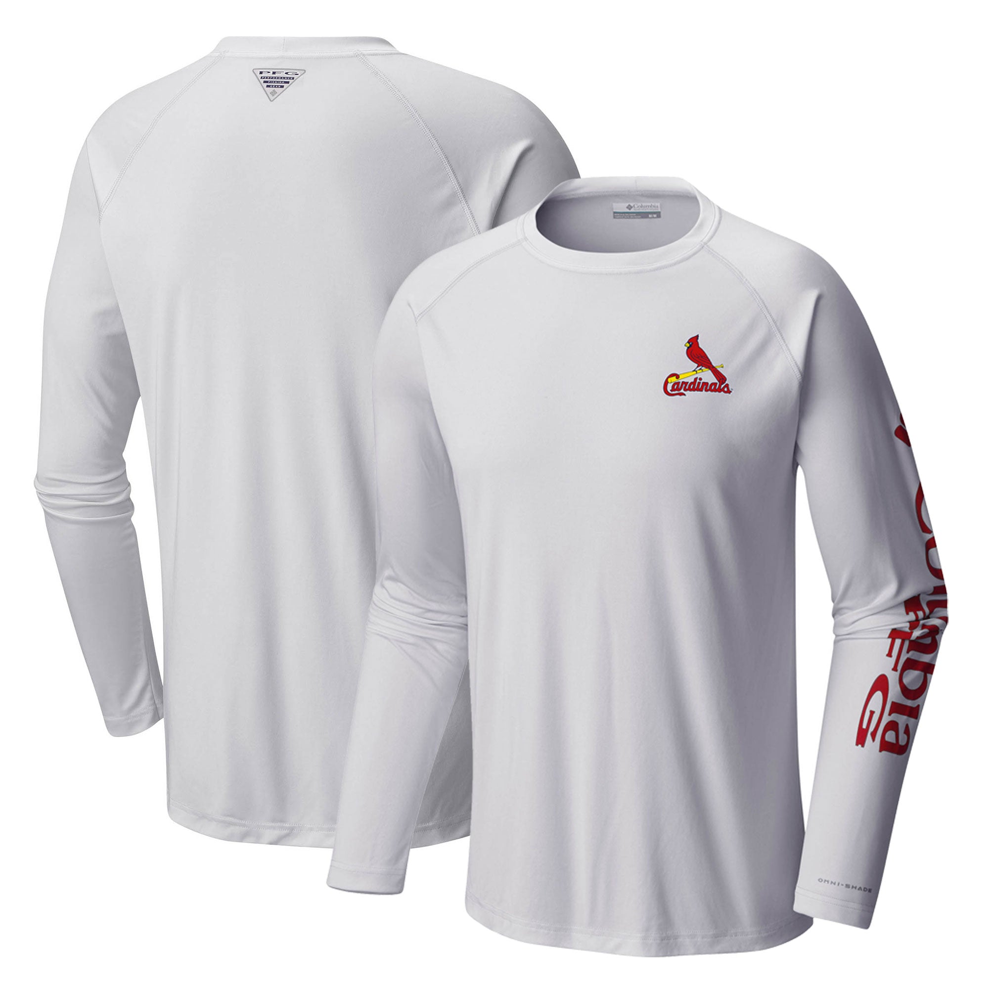 Men's Columbia White St. Louis Cardinals Terminal Tackle Long Sleeve T-Shirt