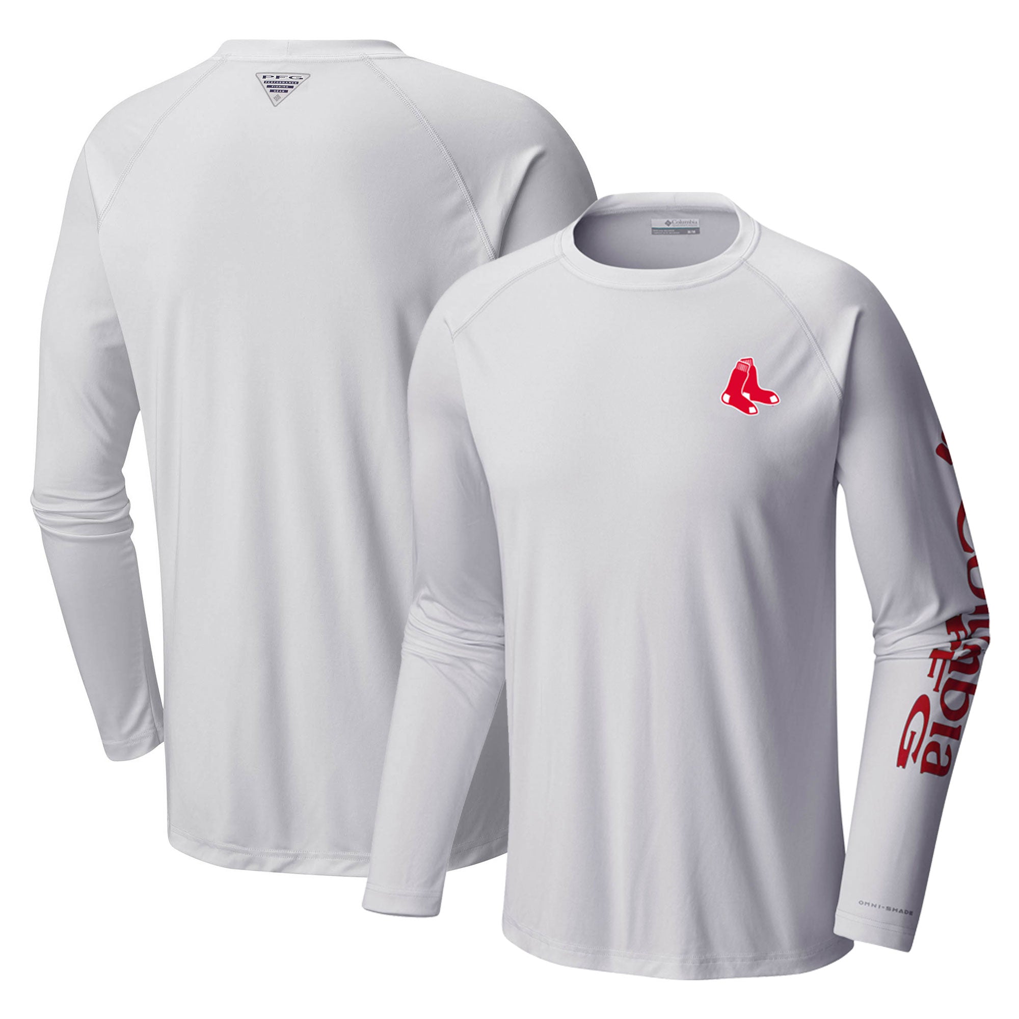 Men's Columbia White Boston Red Sox Terminal Tackle Long Sleeve T-Shirt