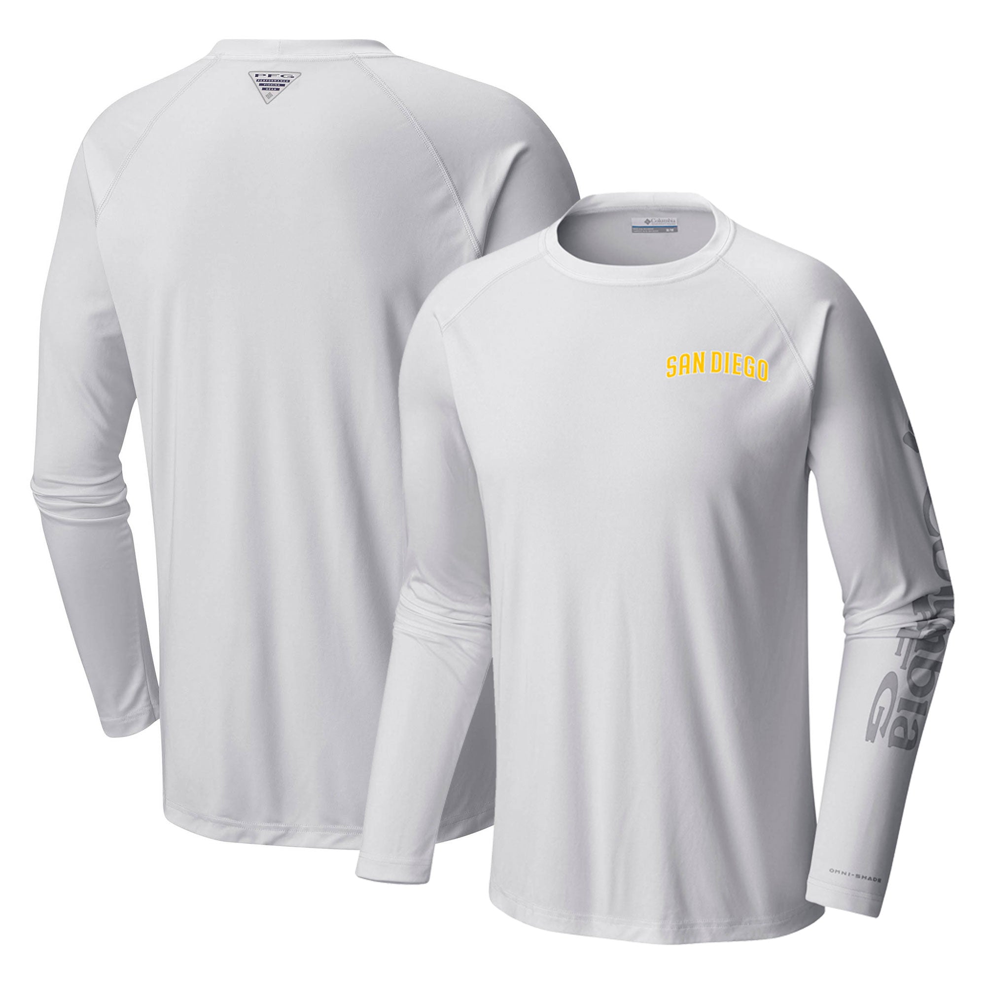 Men's Columbia White San Diego Padres Terminal Tackle Long Sleeve T-Shirt