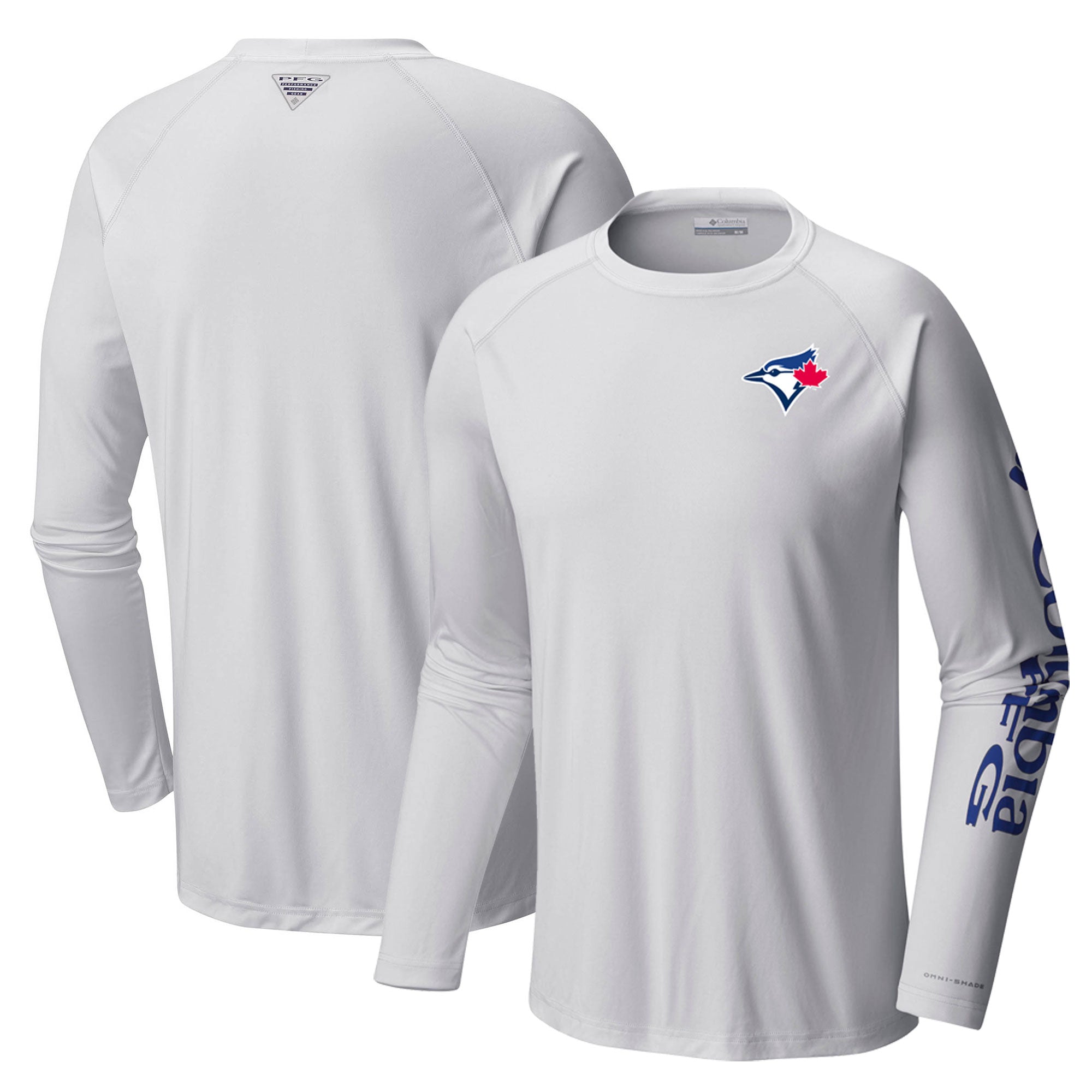 Men's Columbia White Toronto Blue Jays Terminal Tackle Long Sleeve T-Shirt