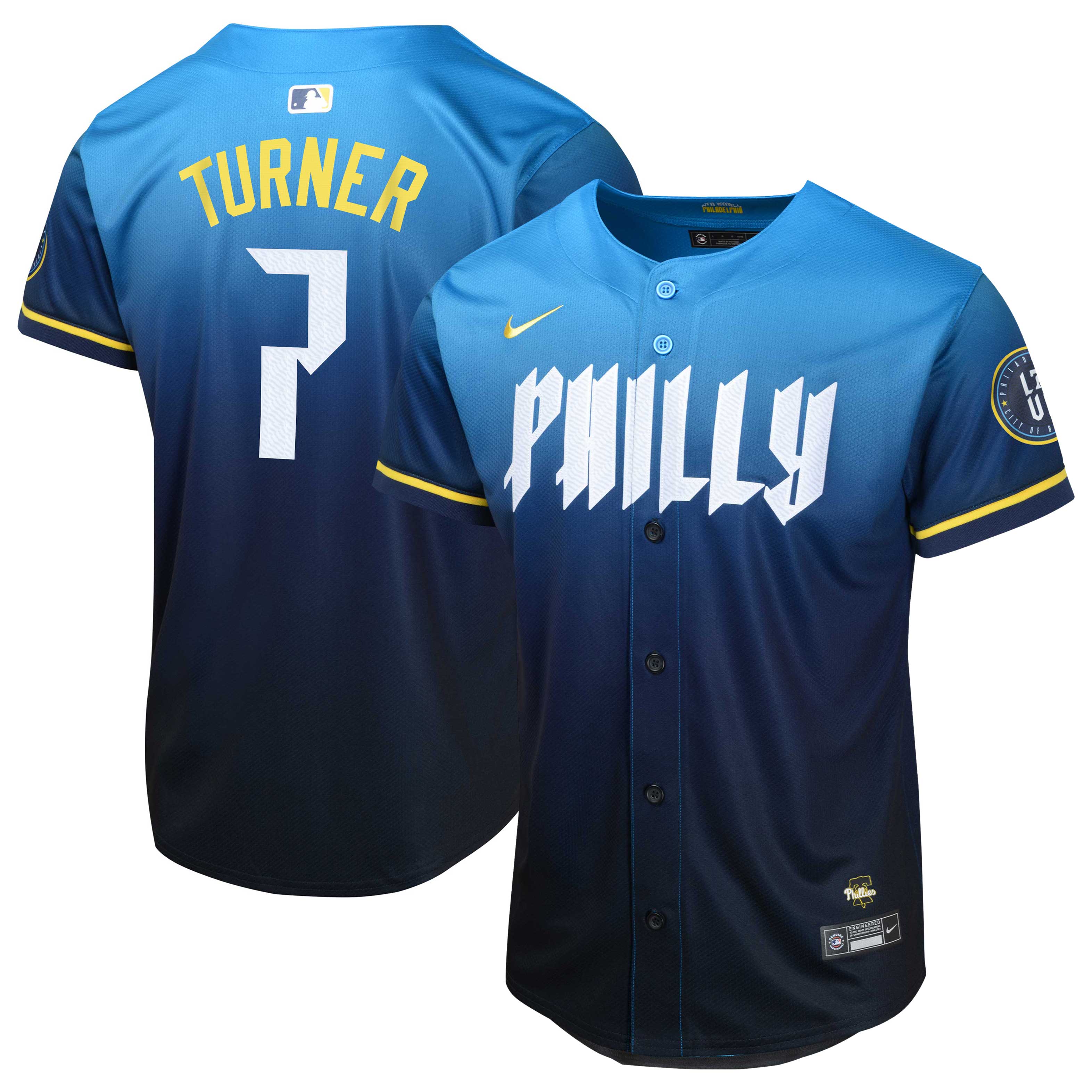 Youth Nike Trea Turner Blue Philadelphia Phillies 2024 City Connect Limited Player Jersey
