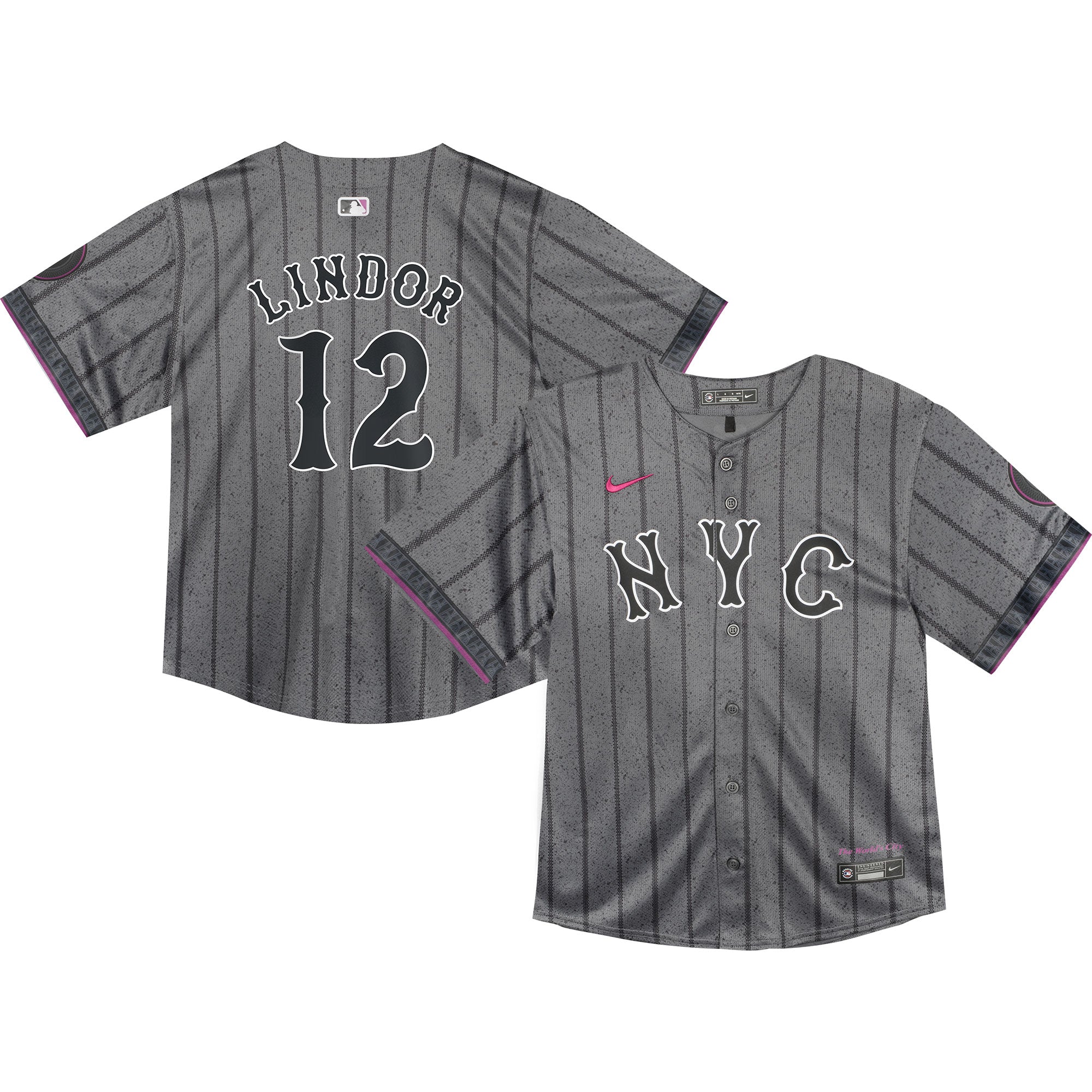 Infant Nike Francisco Lindor Graphite New York Mets 2024 City Connect Limited Player Jersey