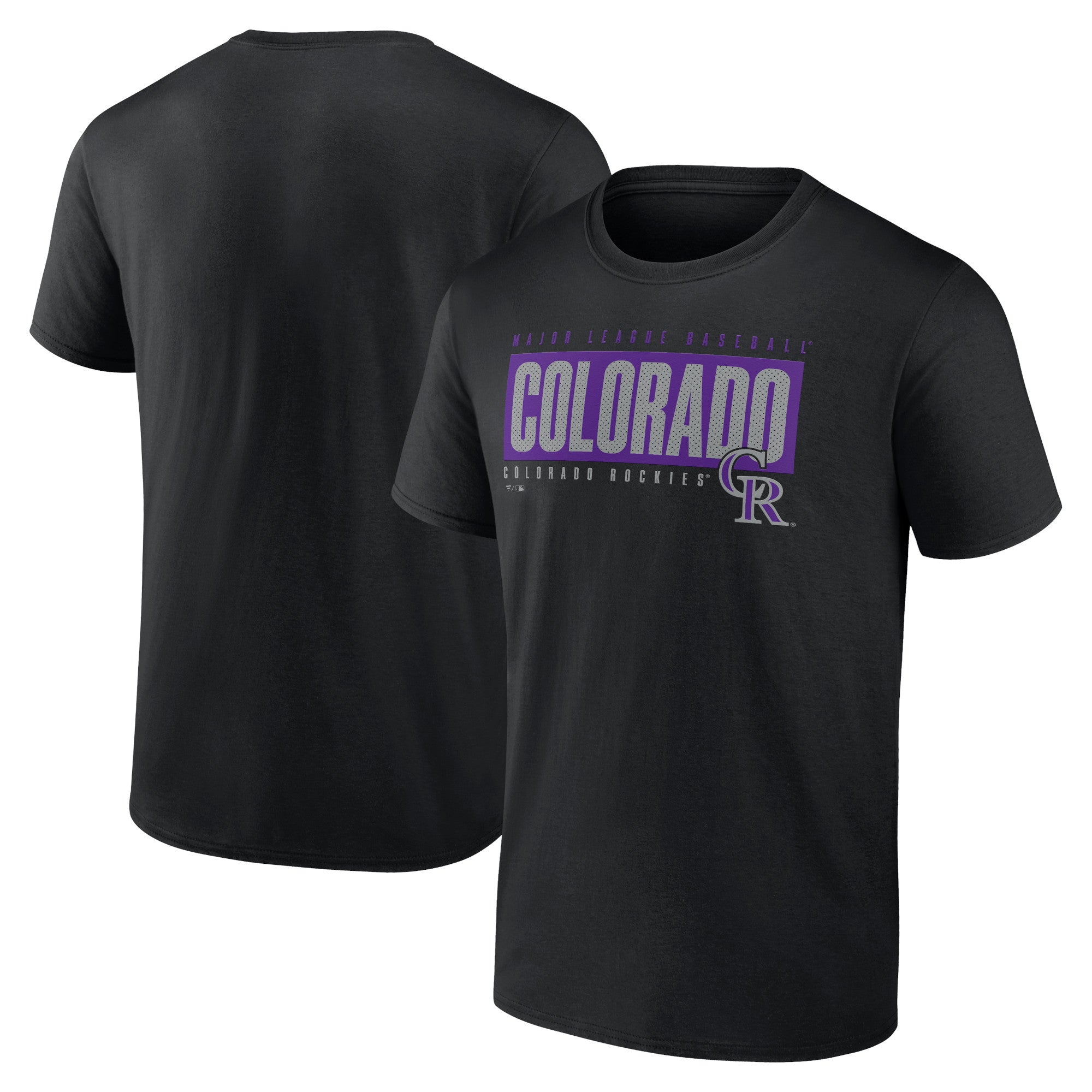 Men's Black Colorado Rockies Blocked Out T-Shirt