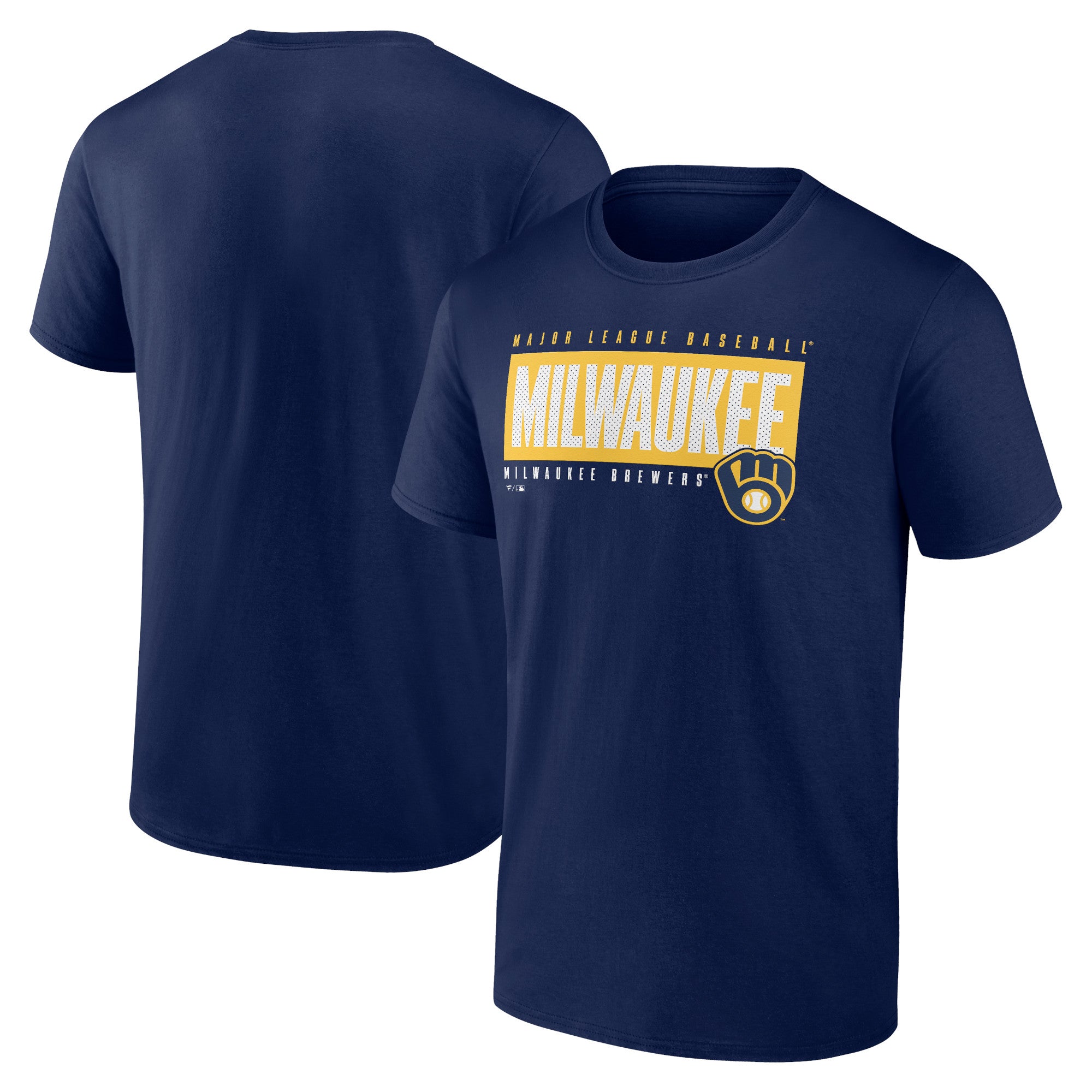 Men's Navy Milwaukee Brewers Blocked Out T-Shirt