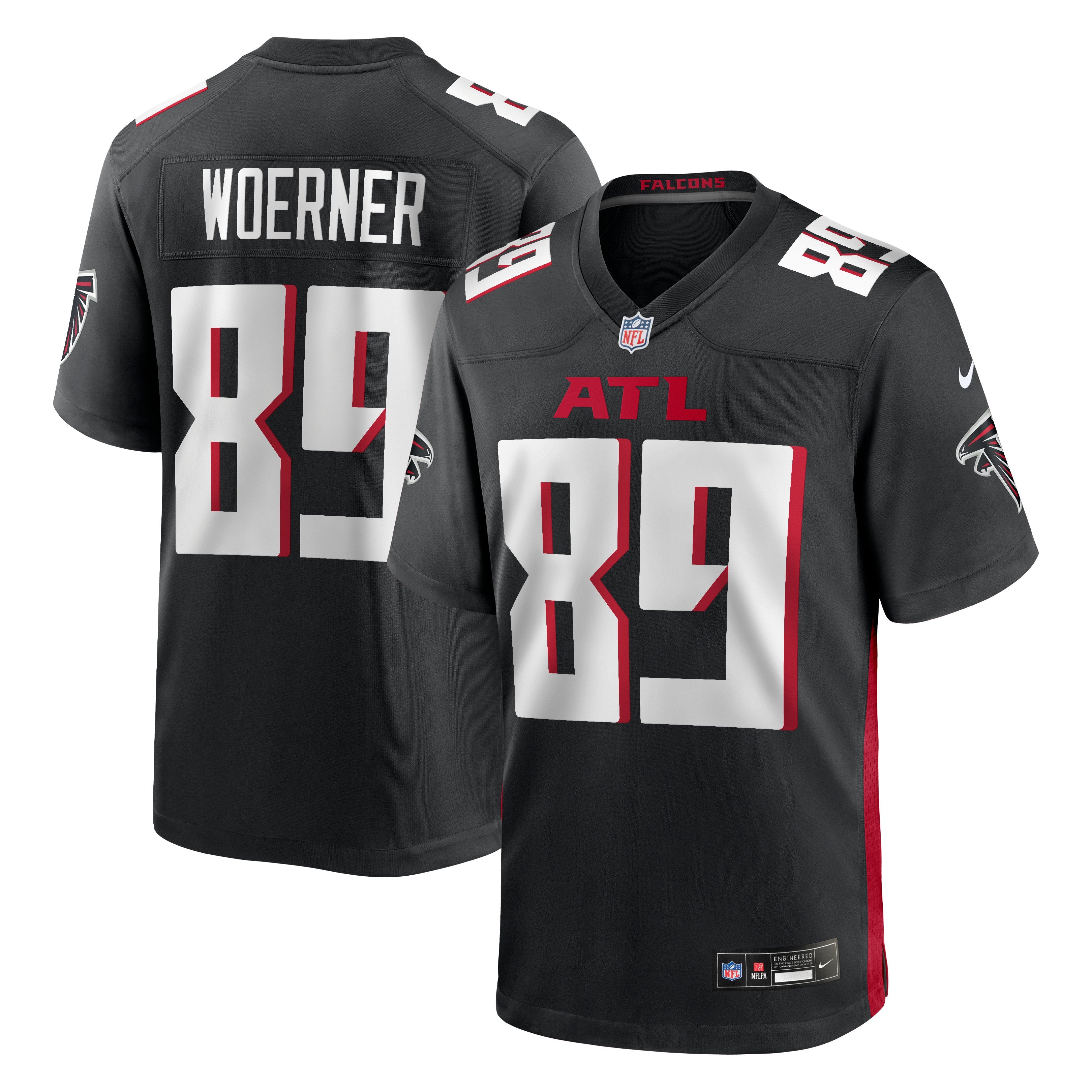 Men's Nike Charlie Woerner  Black Atlanta Falcons  Game Jersey