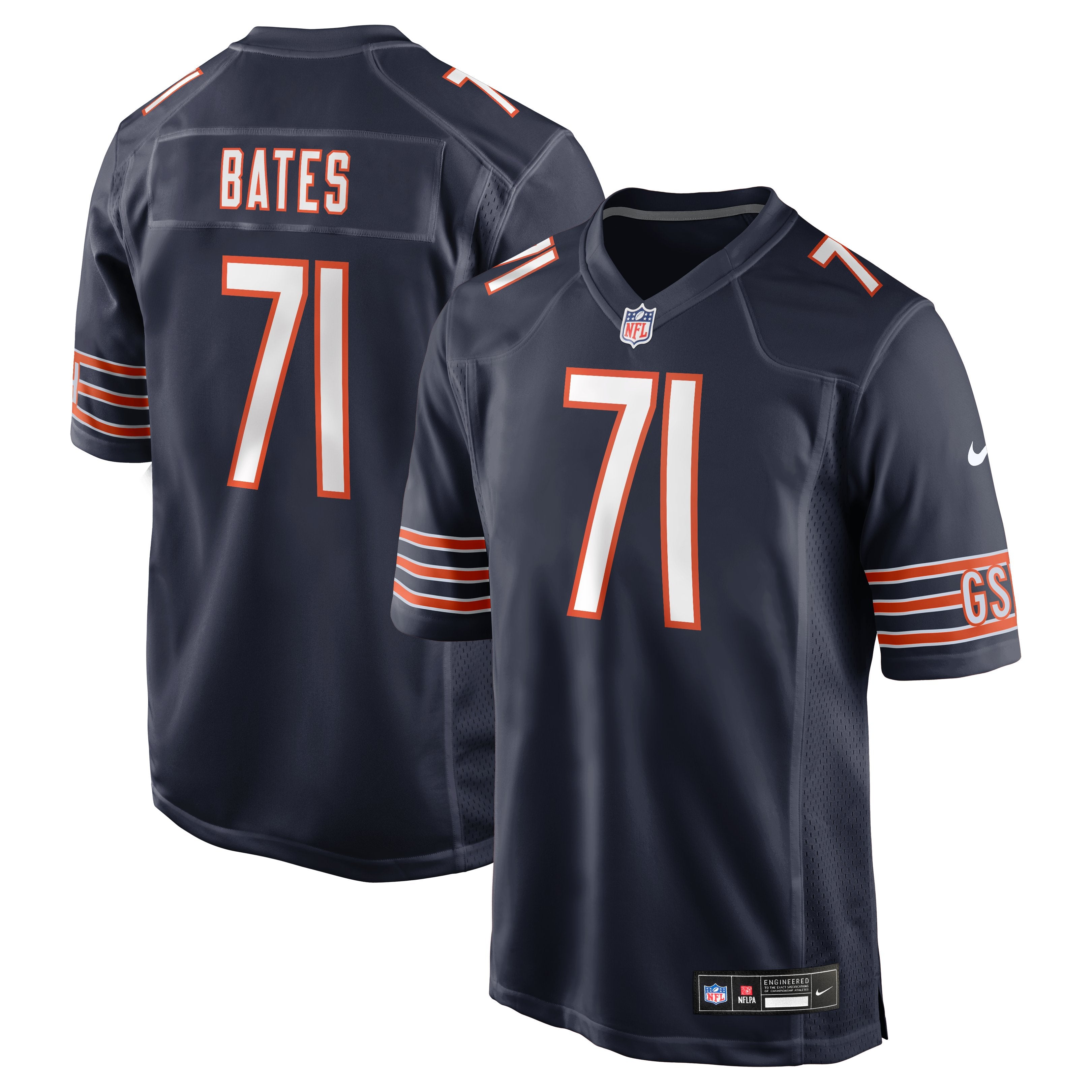 Men's Nike Ryan Bates  Navy Chicago Bears  Game Jersey