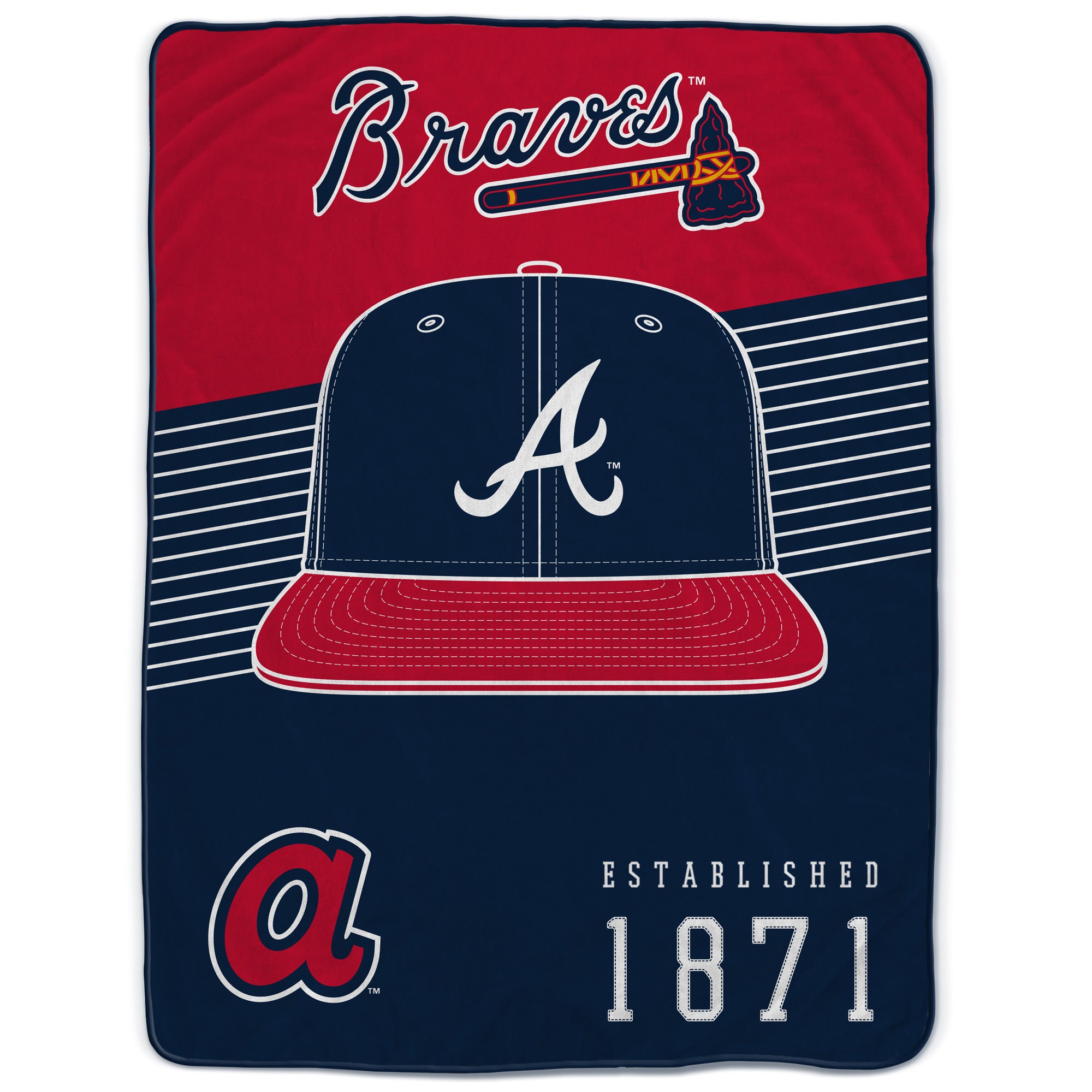 Pegasus Atlanta Braves 60” x 80” Hat Stripes Throw Blanket
