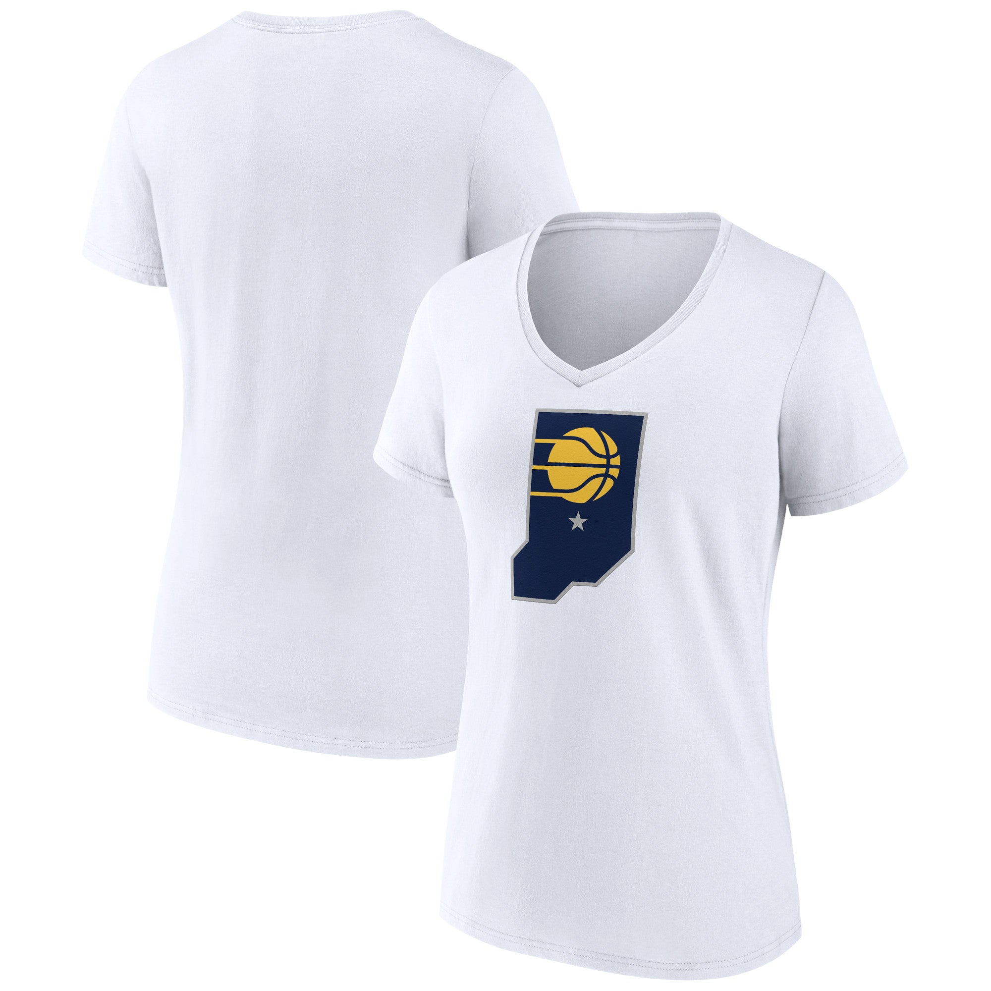 Women's  White Indiana Pacers Alternate Logo V-Neck T-Shirt