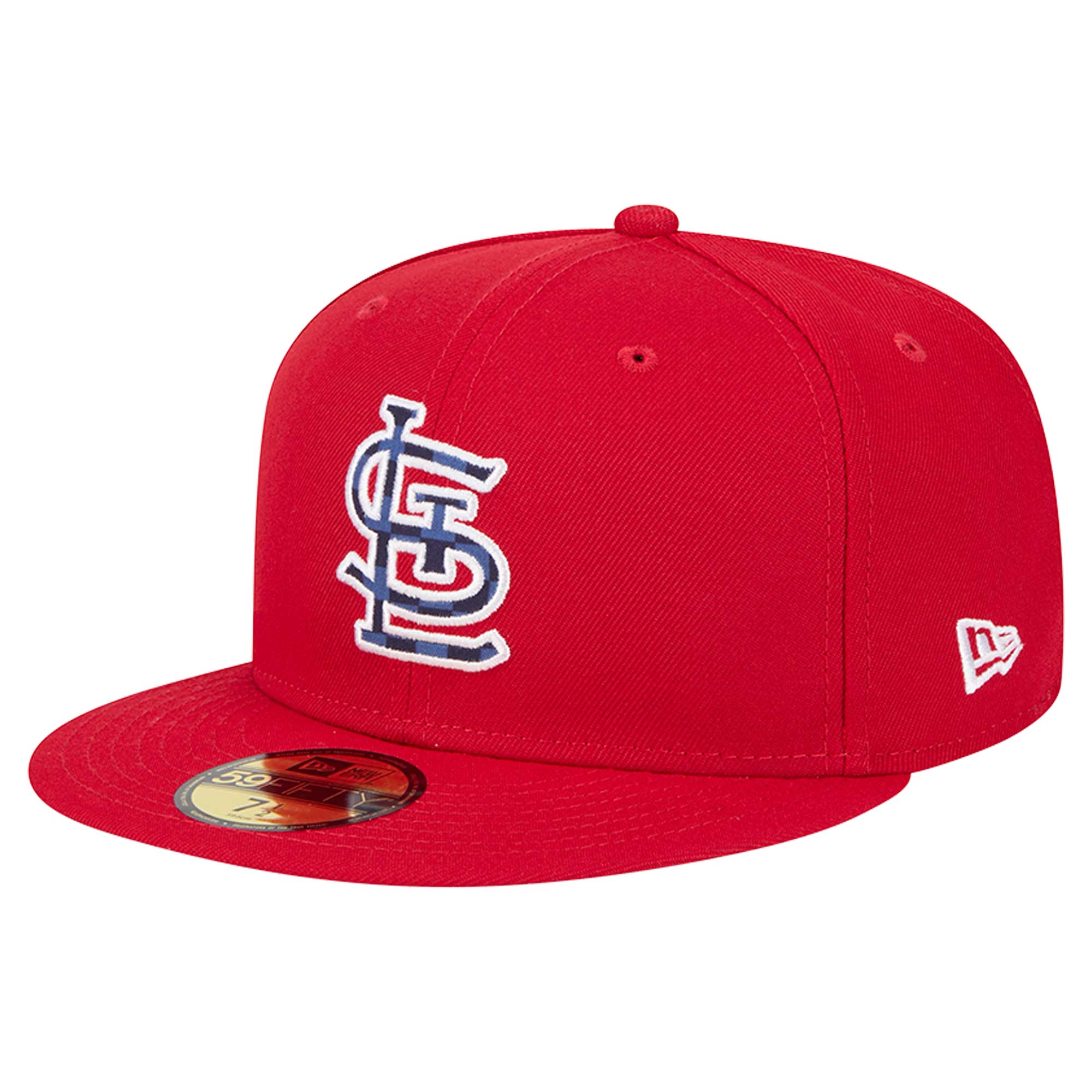 Men's New Era Red St. Louis Cardinals Checkered Undervisor 59FIFTY Fitted Hat