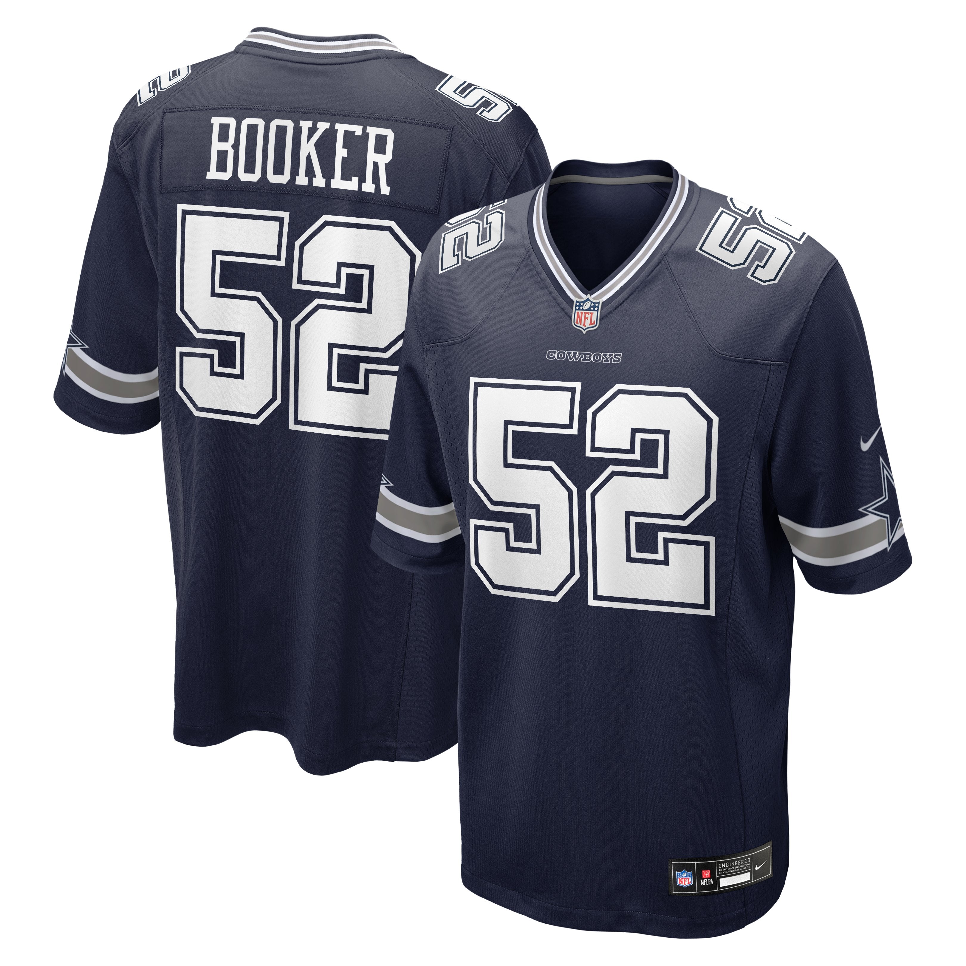 Men's Nike Tyler Booker Navy Dallas Cowboys Team Game Jersey