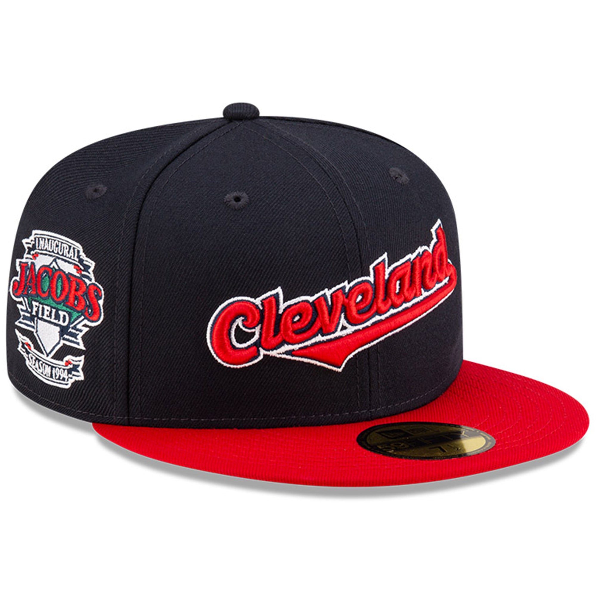 Men's New Era x Diet Starts Monday Navy/Red Cleveland Indians Jacobs Field Inaugural Season Main Collection 59FIFTY Fitted Hat