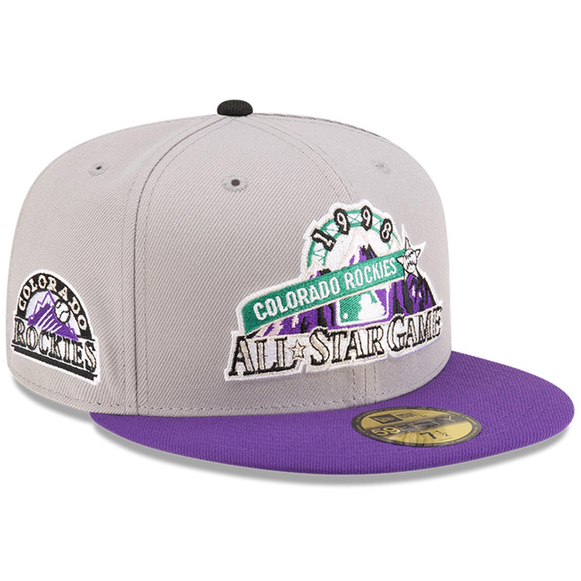 Men's New Era x Diet Starts Monday Gray/Purple Colorado Rockies 1998 MLB All-Star Game Novelty Collection 59FIFTY Fitted Hat
