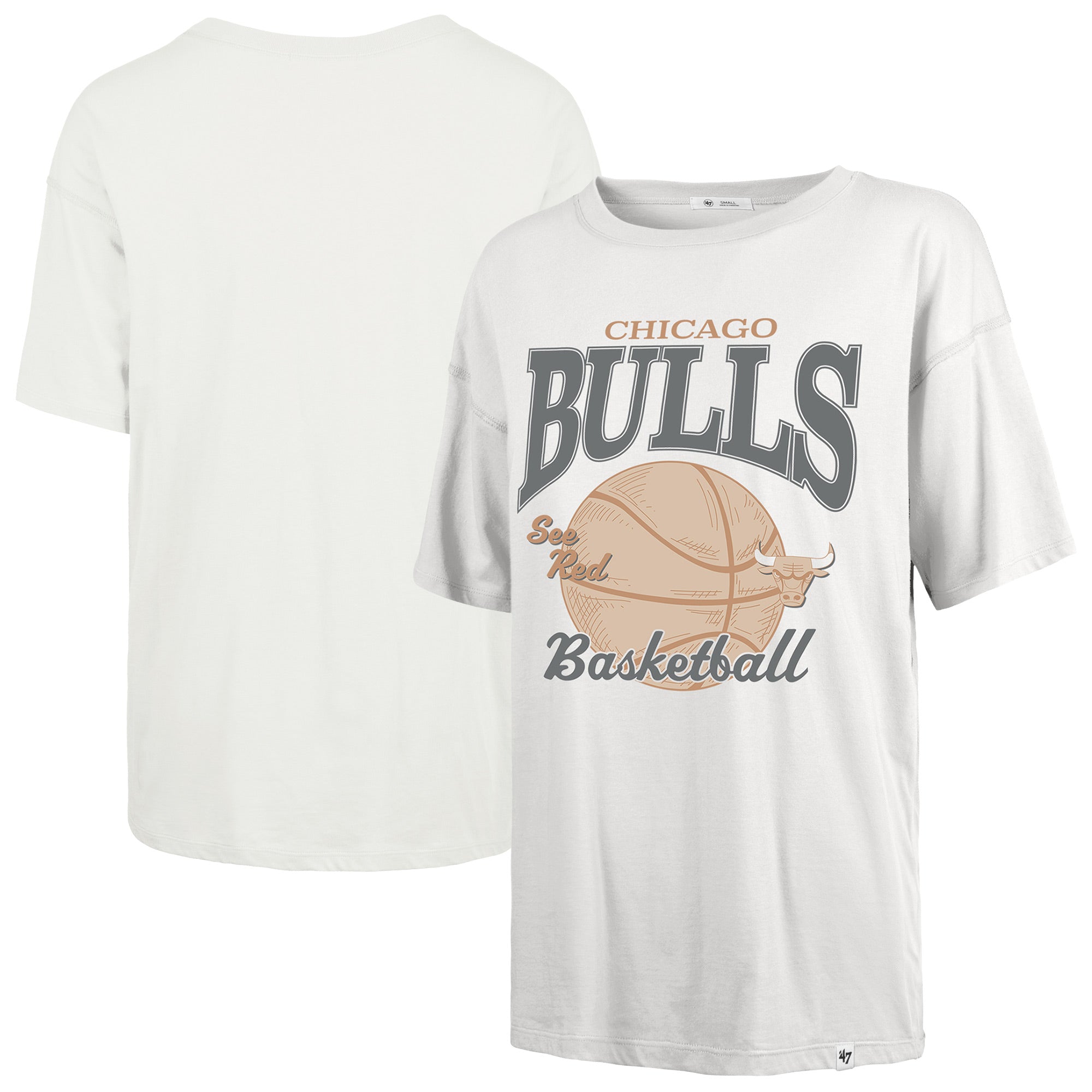 Women's '47  White Chicago Bulls City Edition Down Court Sadie T-Shirt