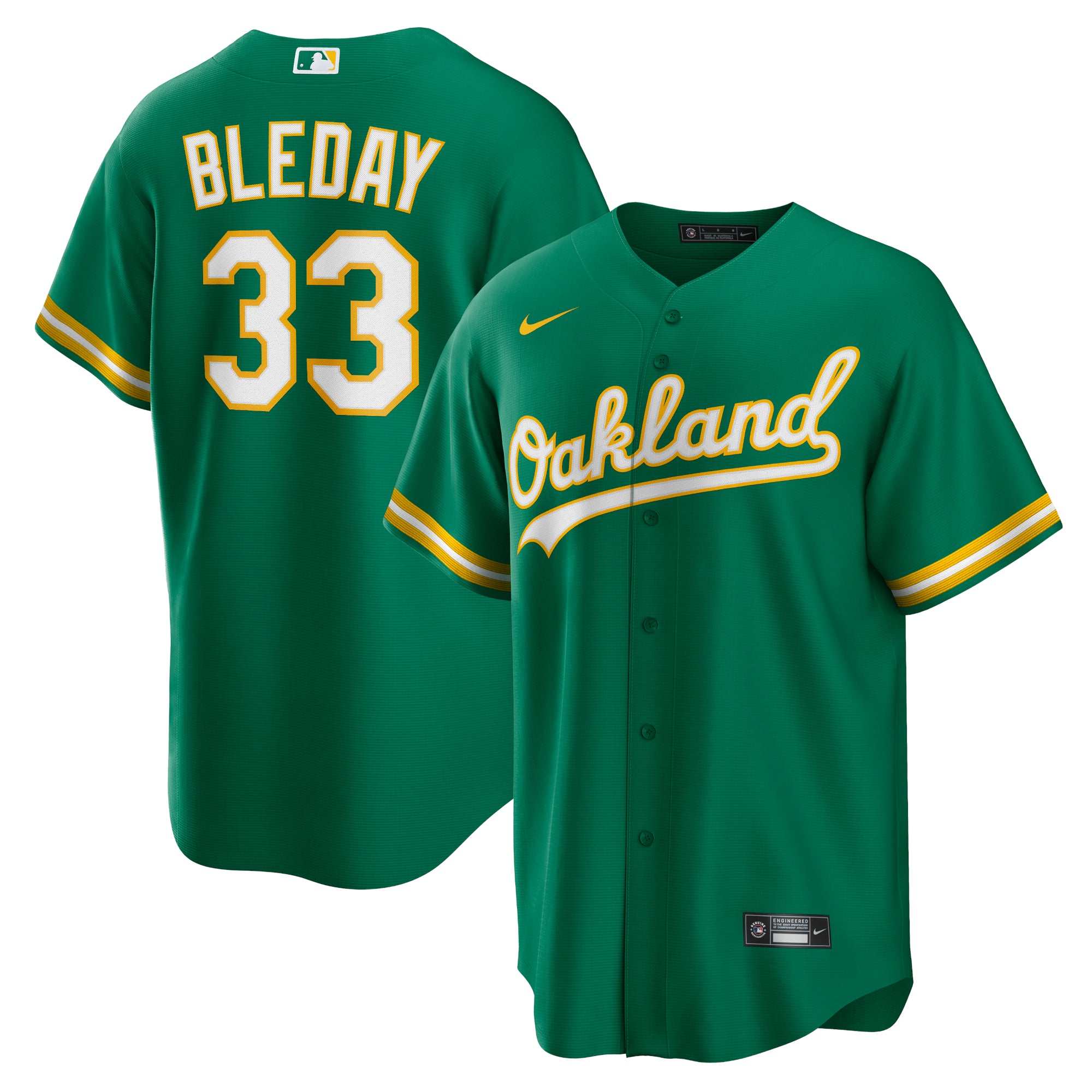 Men's Nike JJ Bleday Kelly Green Oakland Athletics Alternate Replica Jersey