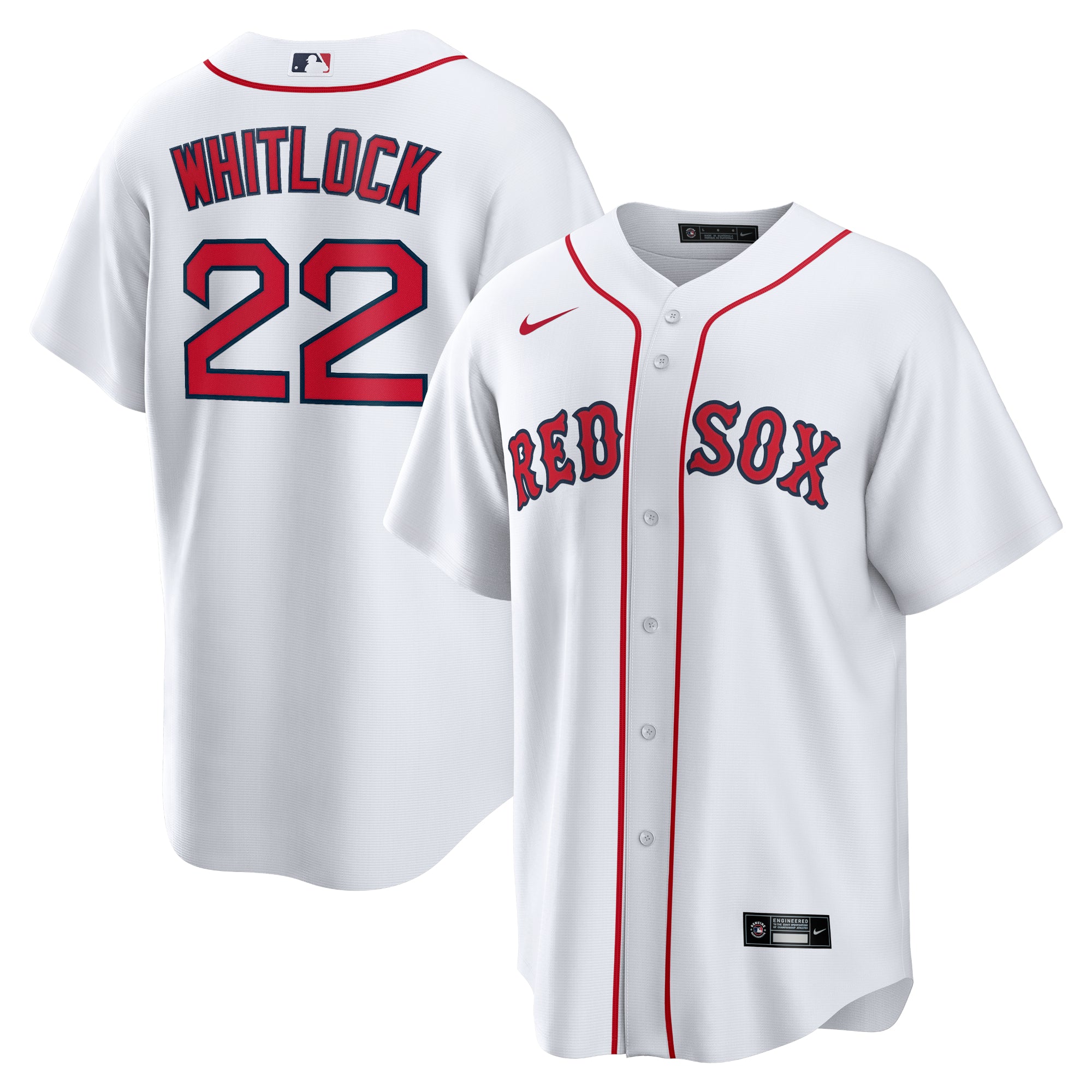 Men's Nike Garrett Whitlock White Boston Red Sox Home Replica Jersey