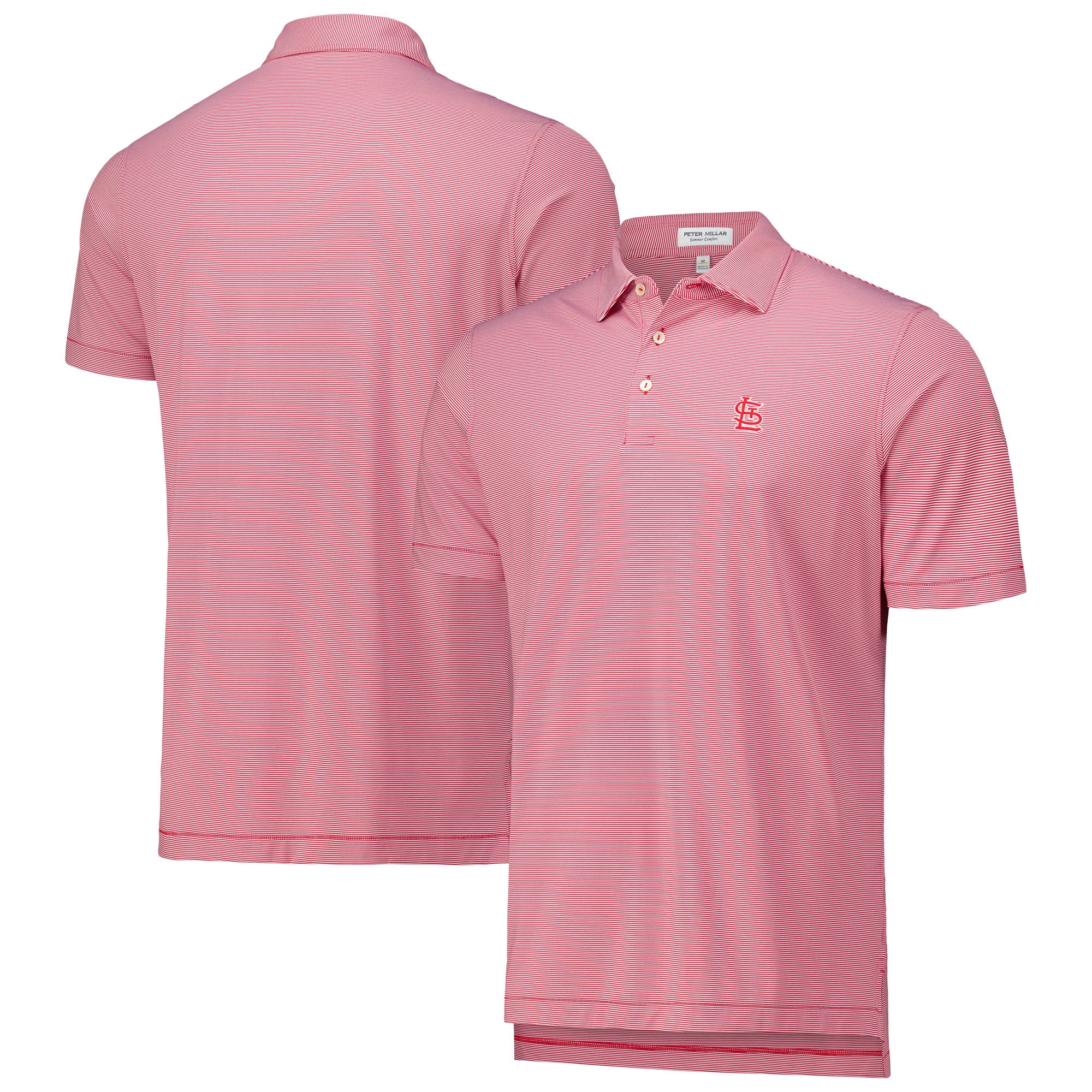 Men's Peter Millar Red St. Louis Cardinals Jubilee Stripe Stretch Jersey Polo