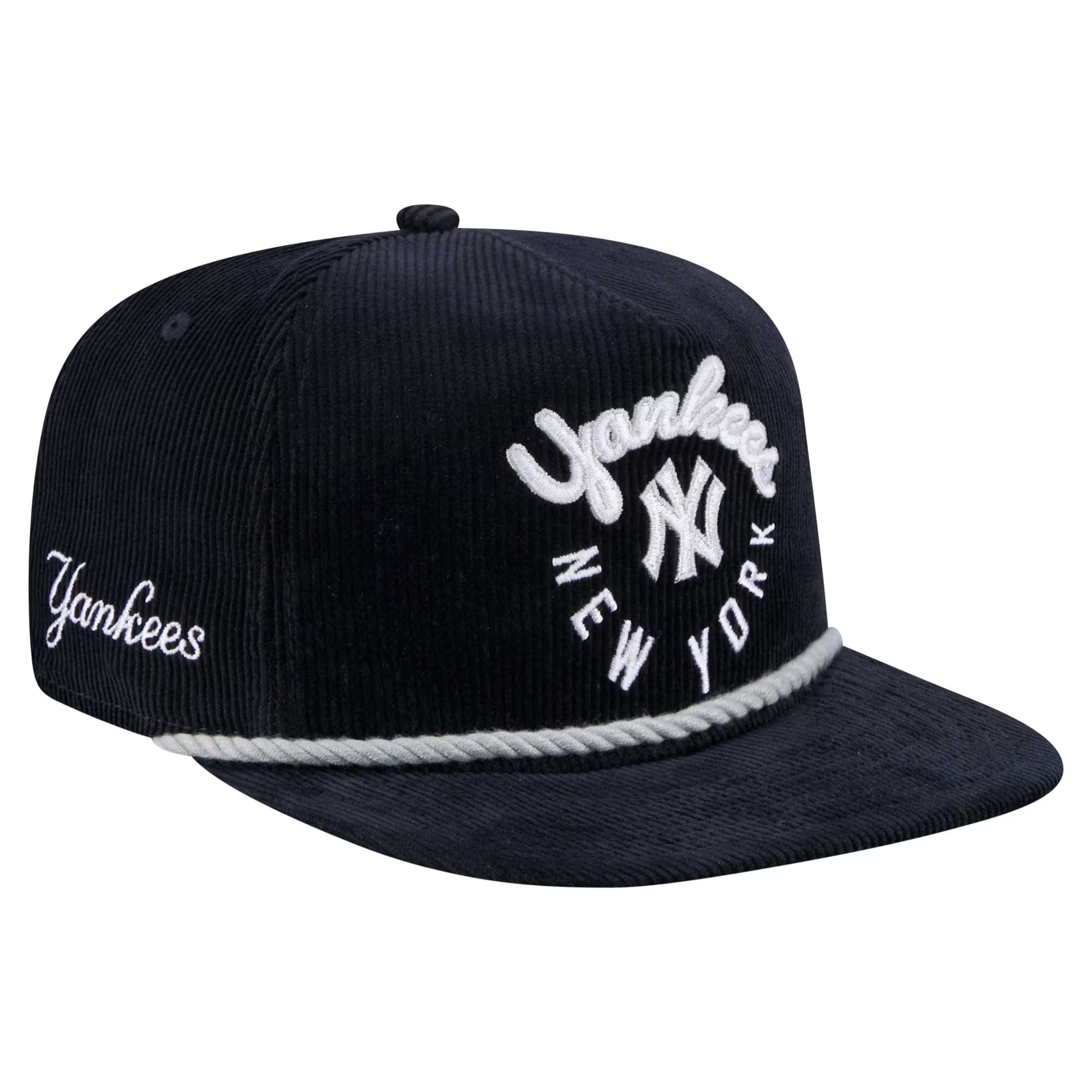 Men's New Era  Navy New York Yankees Full Circle Corduroy Golfer Adjustable Hat