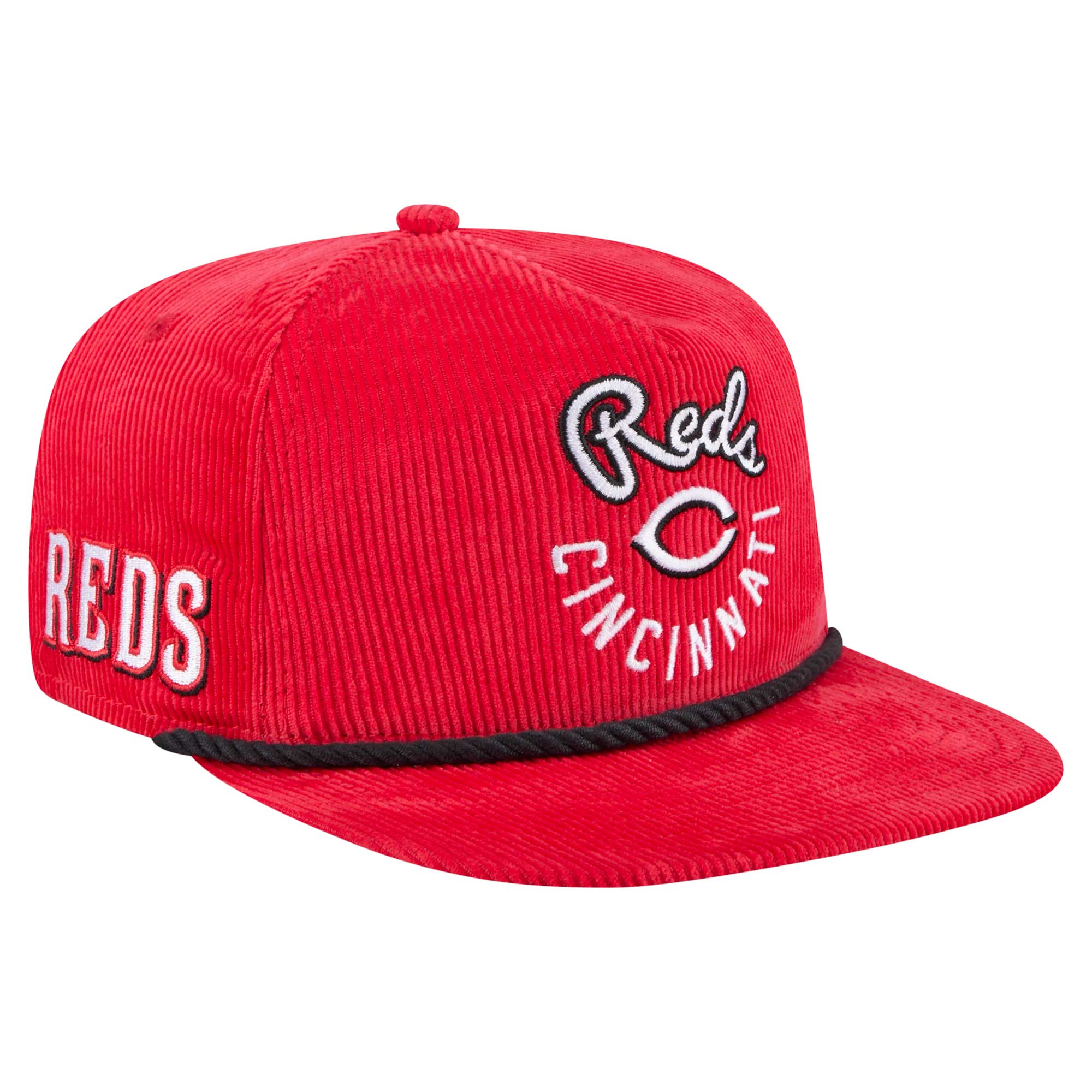 Men's New Era  Red Cincinnati Reds Full Circle Corduroy Golfer Adjustable Hat