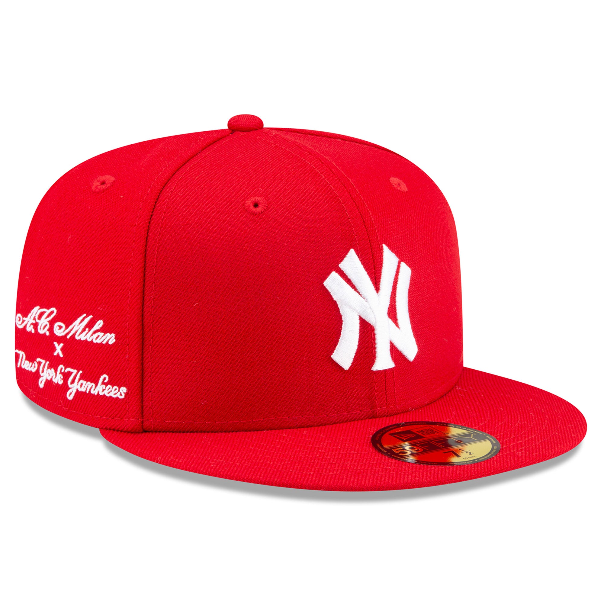 Men's New Era Red New York Yankees x AC Milan 59FIFTY Fitted Hat