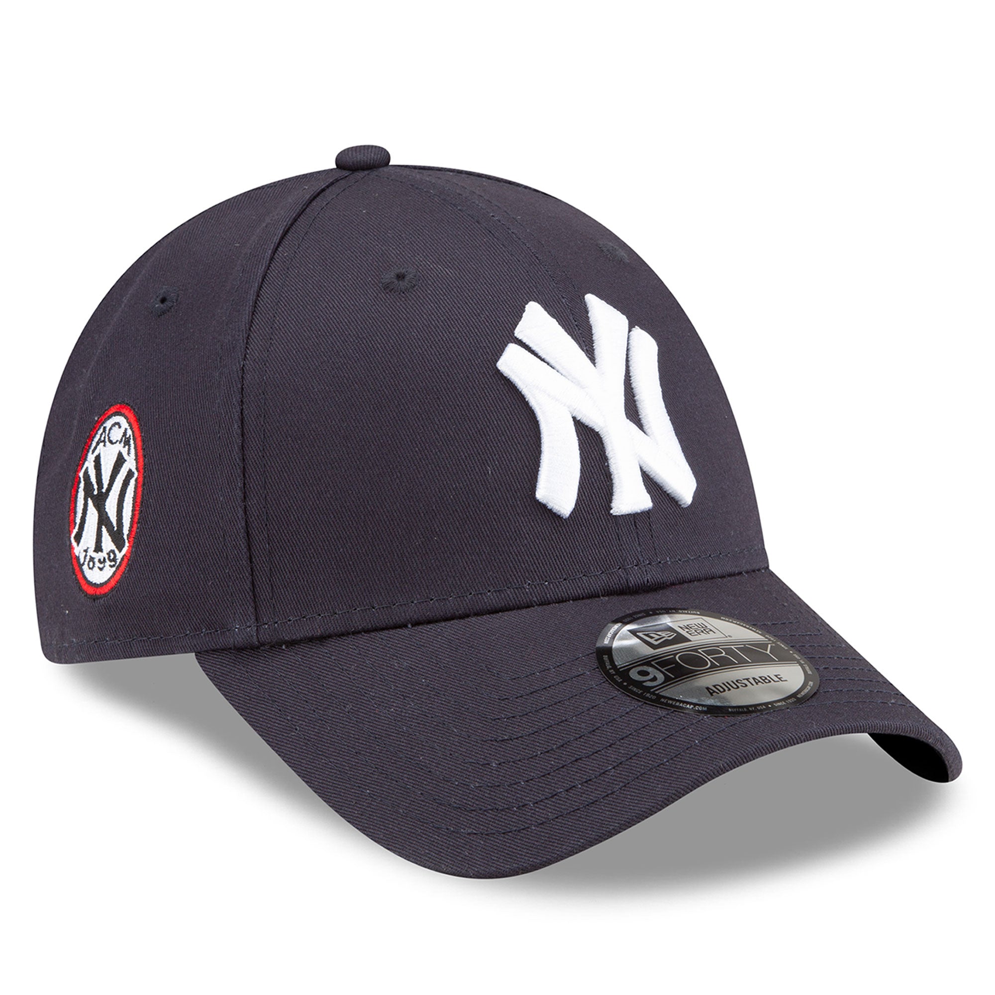 Men's New Era Navy New York Yankees x AC Milan Monogram 9FORTY Adjustable Hat