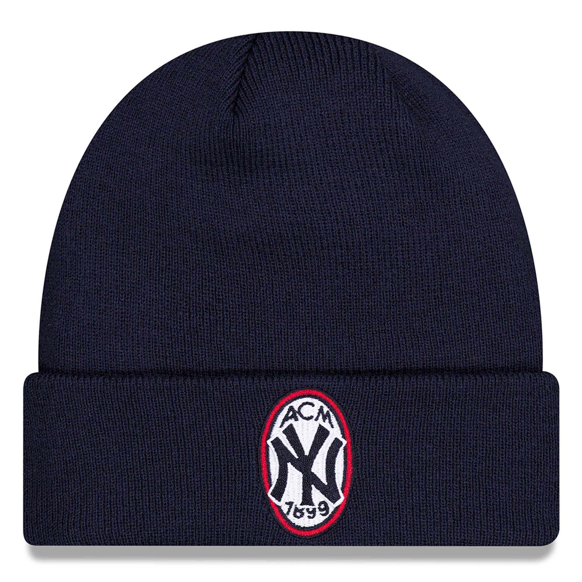 Men's New Era Navy New York Yankees x AC Milan Script Cuffed Knit Hat
