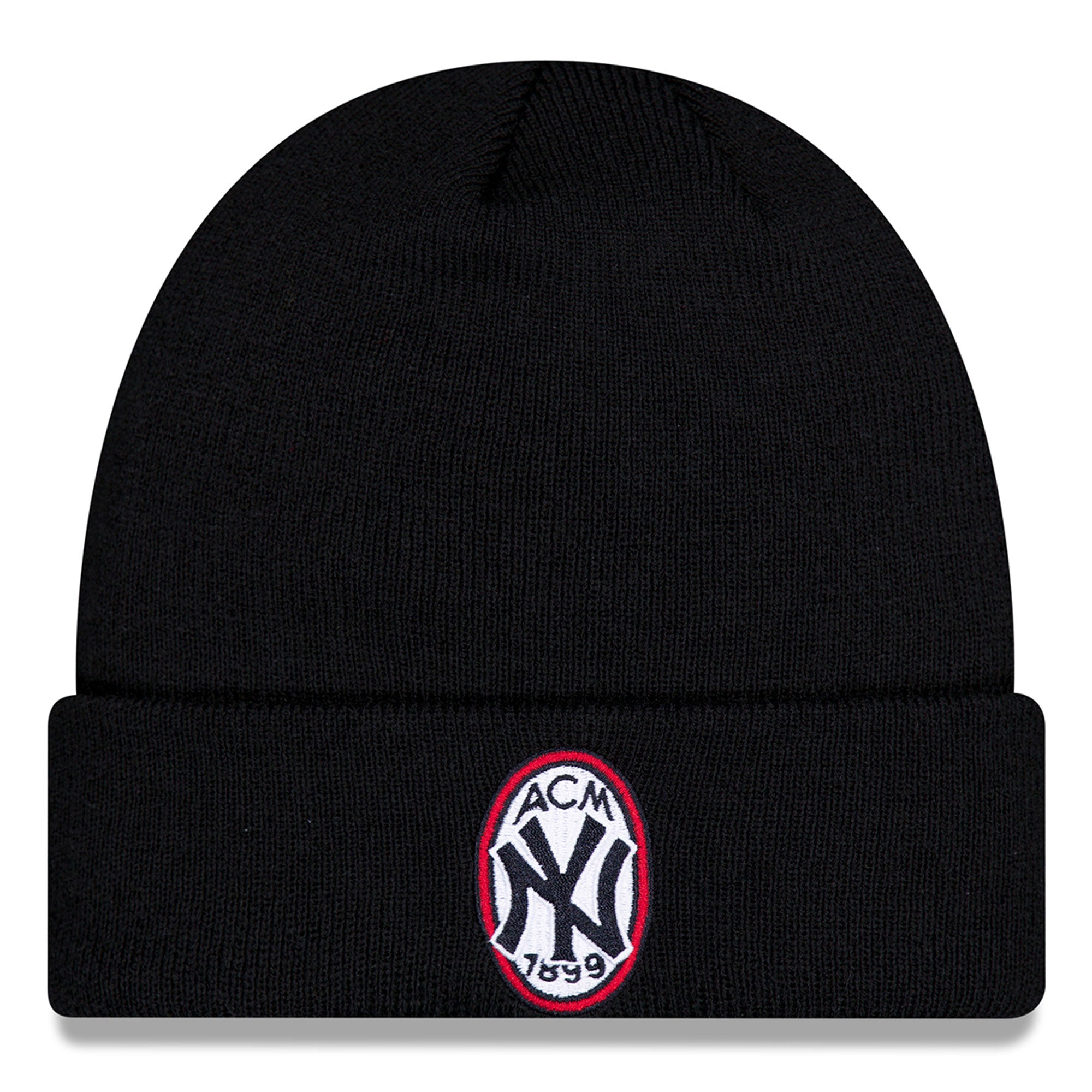 Men's New Era Black New York Yankees x AC Milan Script Cuffed Knit Hat