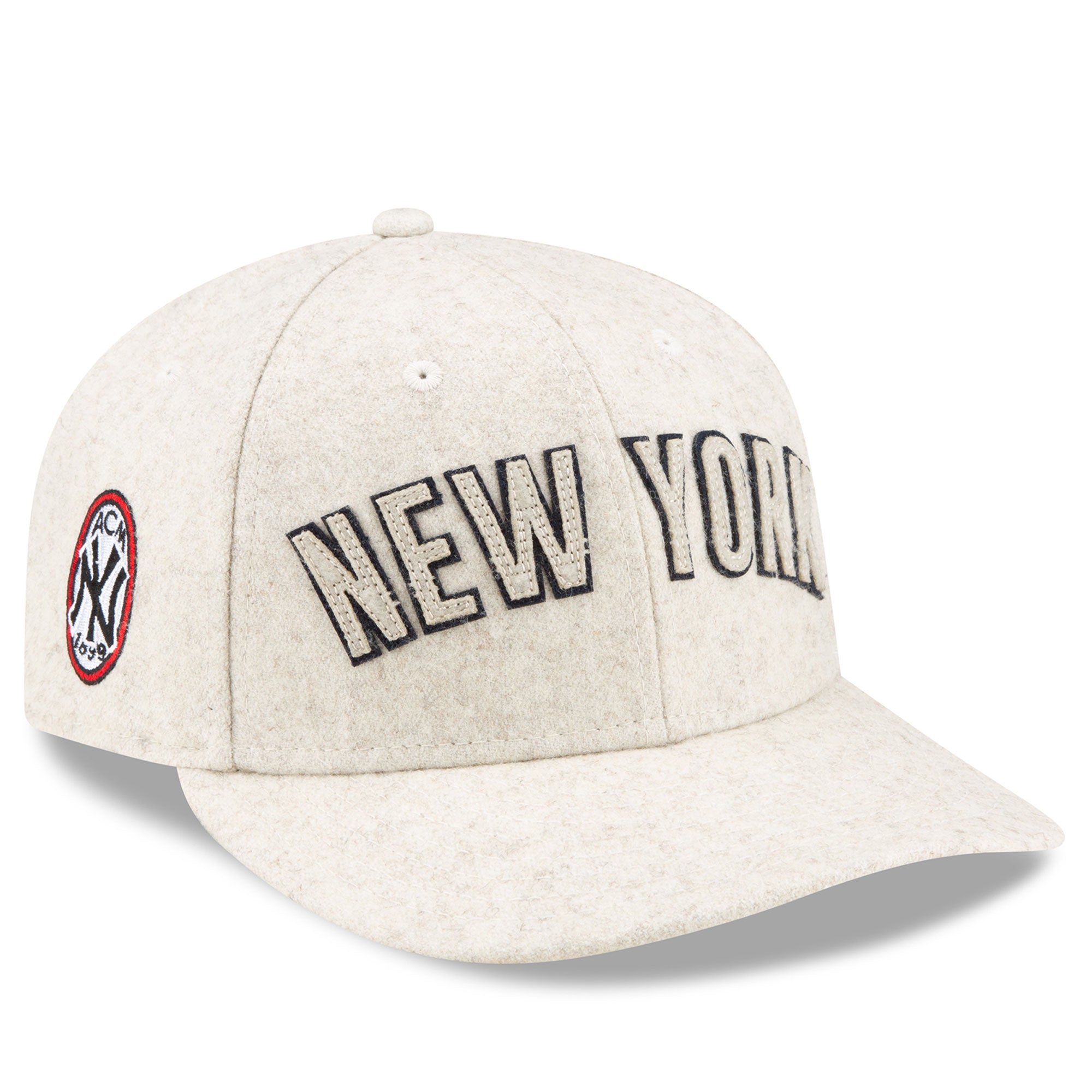 Men's New Era Cream New York Yankees x AC Milan Wordmark Low Profile 9FIFTY Stretch-Snap Hat
