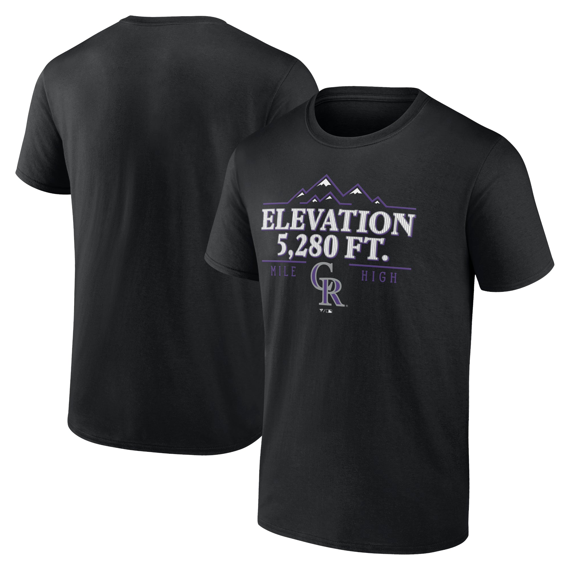 Men's Black Colorado Rockies Elevation T-Shirt
