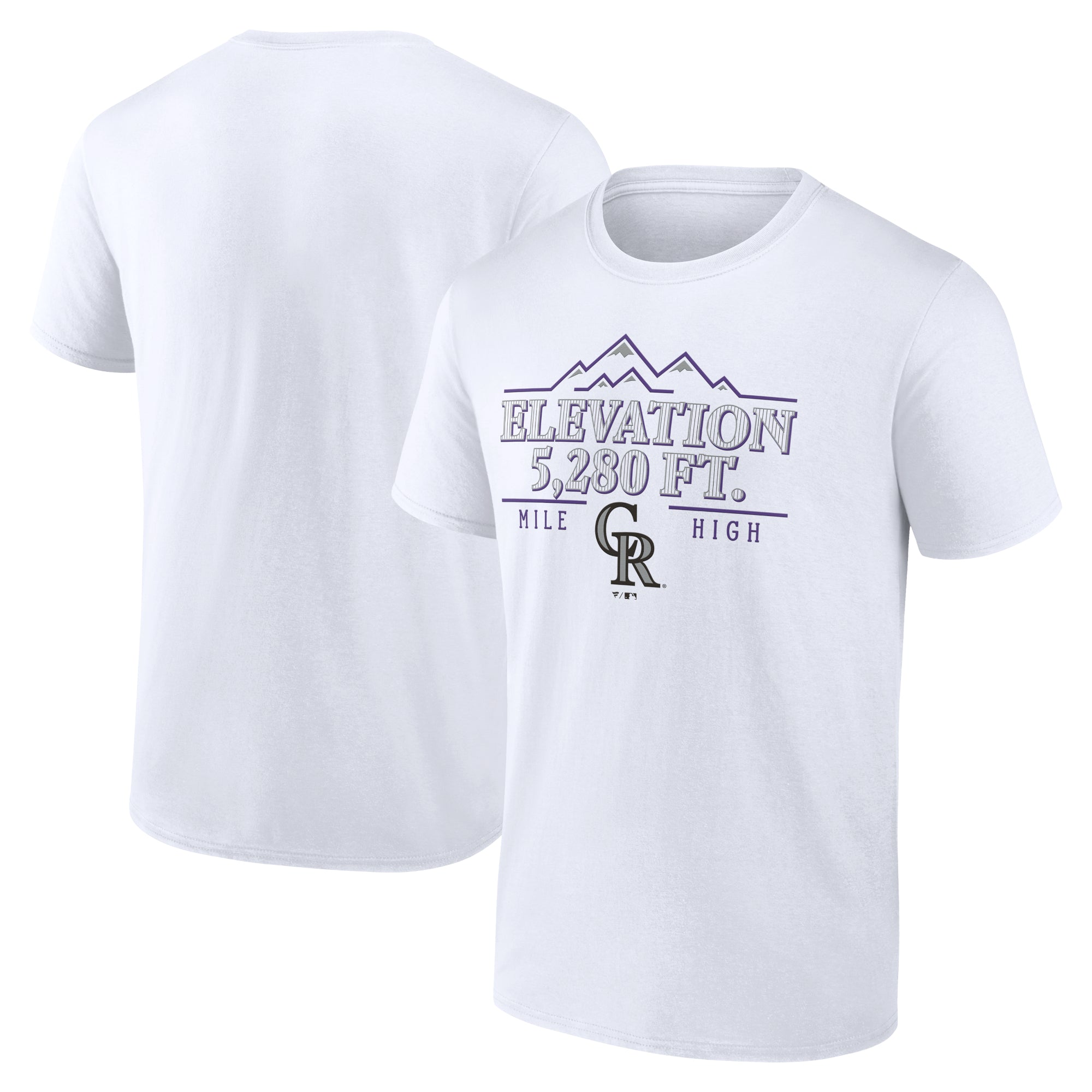 Men's White Colorado Rockies Elevation T-Shirt