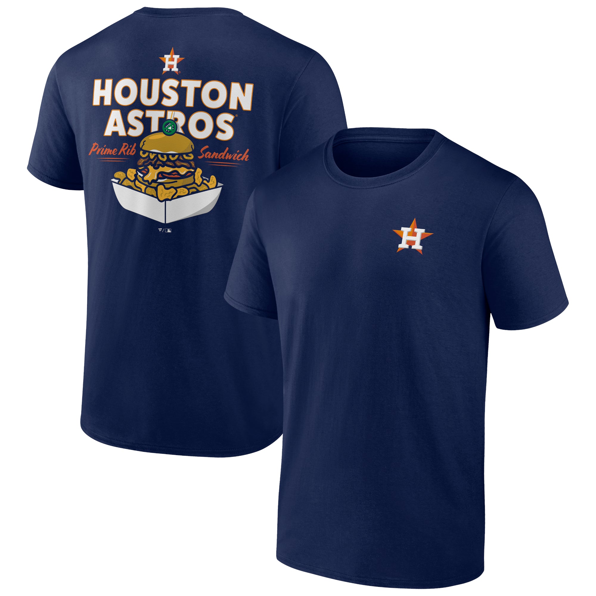 Men's Navy Houston Astros Prime Rib Sandwich T-Shirt