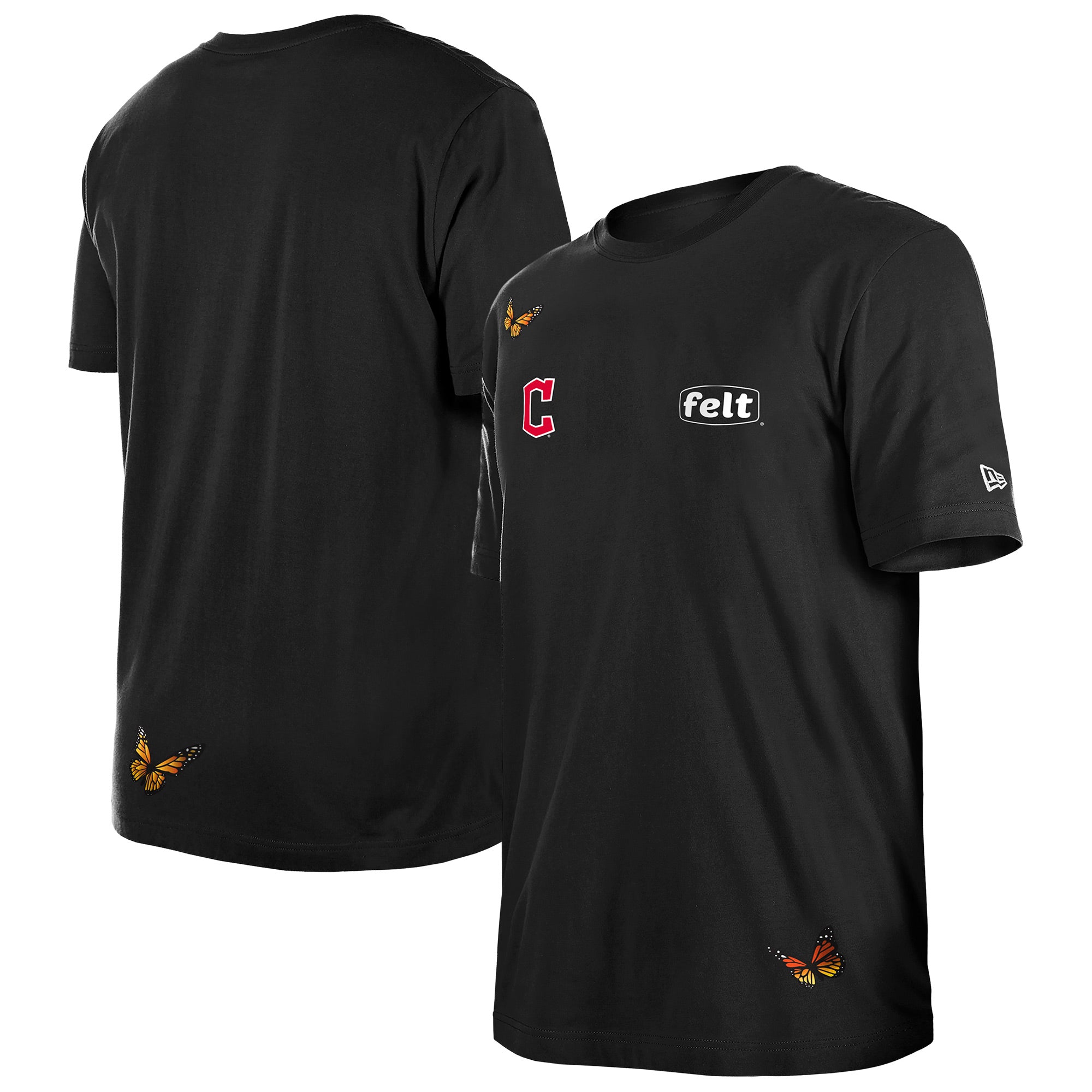 Men's New Era x Felt Black Cleveland Guardians T-Shirt