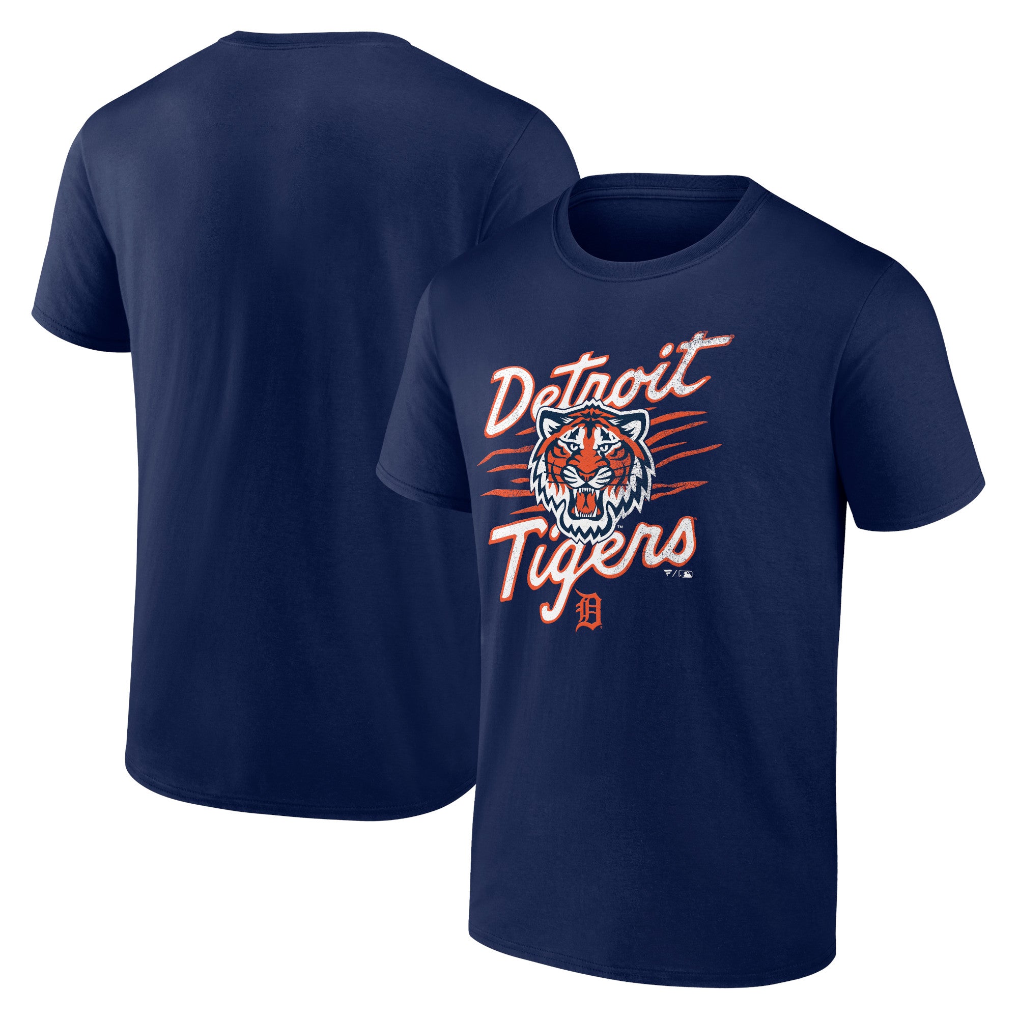 Men's Navy Detroit Tigers Tiger Illustration T-Shirt
