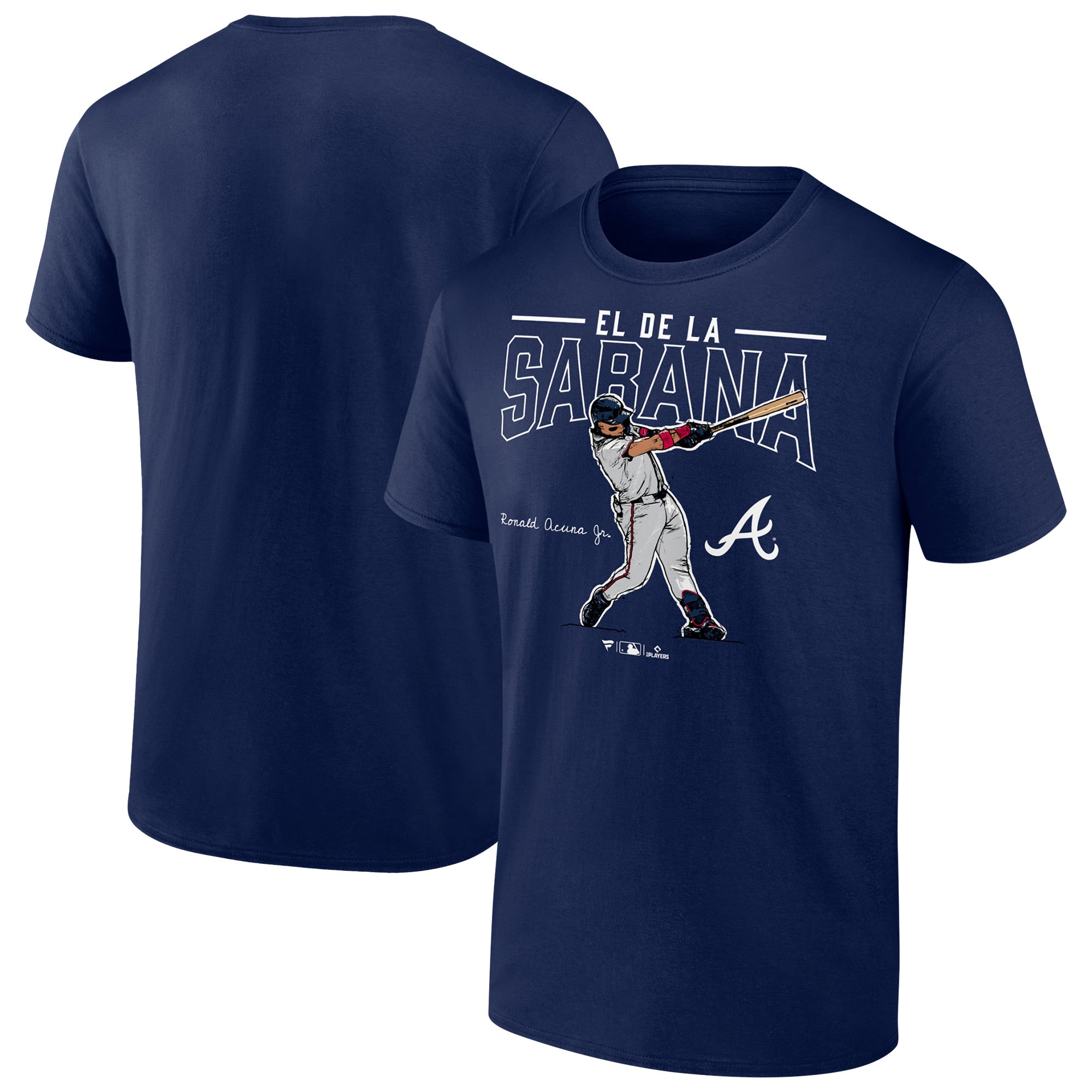 Men's Ronald Acuña Jr. Navy Atlanta Braves Player Swing T-Shirt