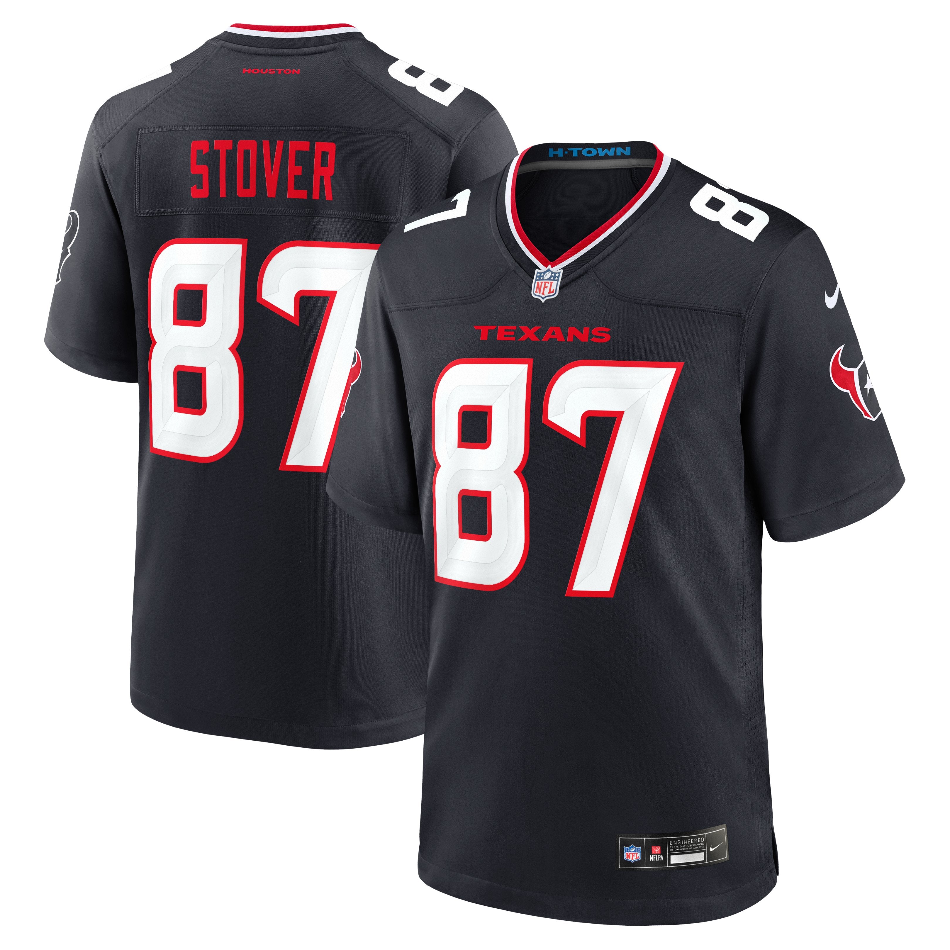 Men's Nike Cade Stover  Navy Houston Texans Game Jersey