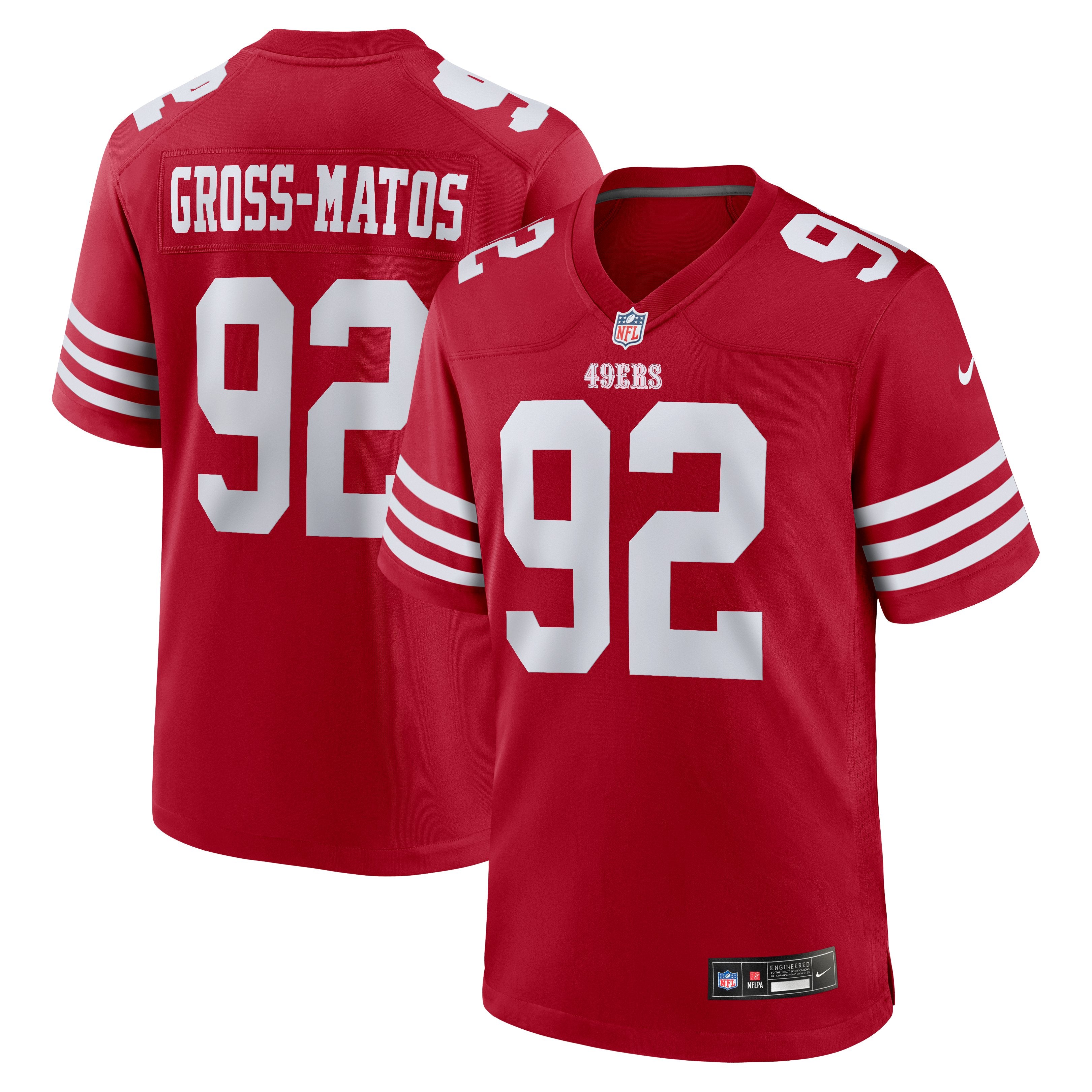 Men's Nike Yetur Gross-Matos  Scarlet San Francisco 49ers Team Game Jersey