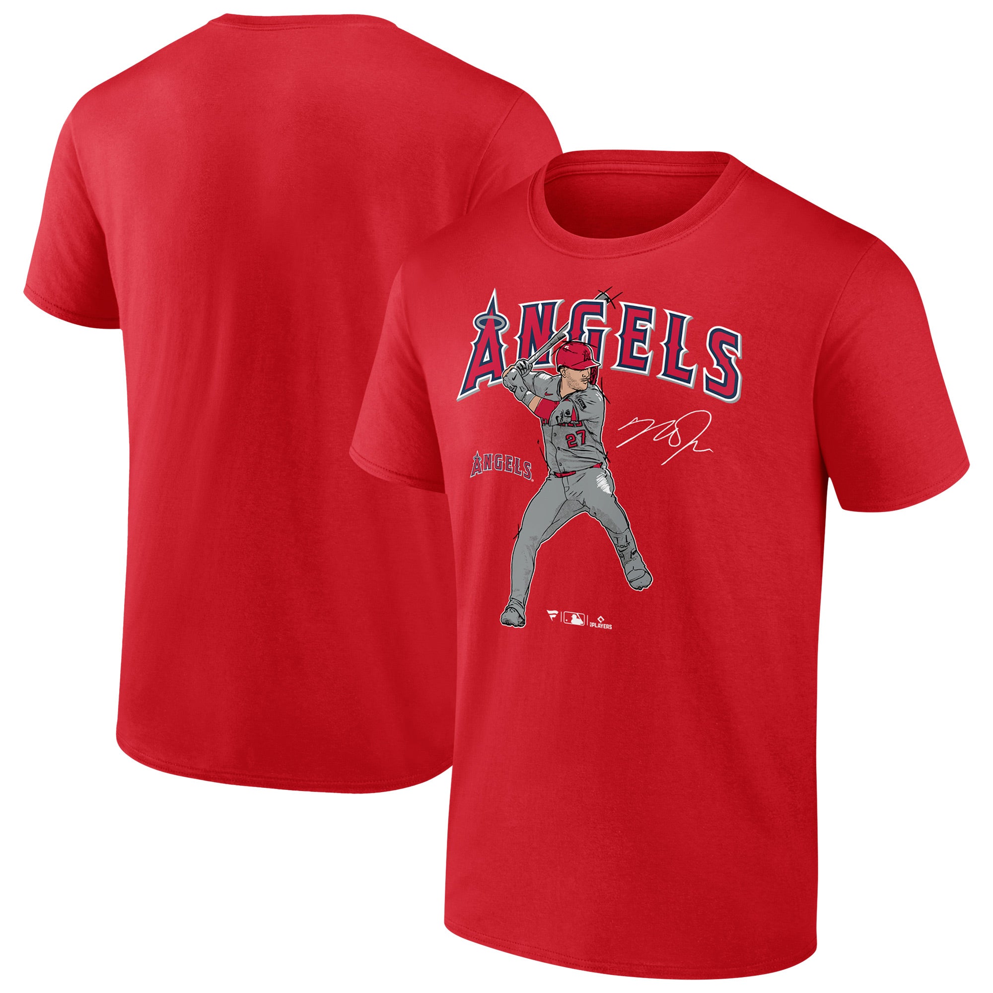 Men's Mike Trout Red Los Angeles Angels Player Swing T-Shirt