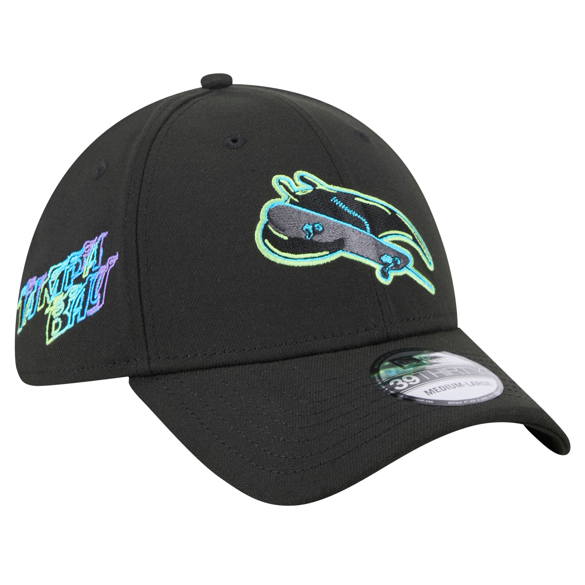 Men's New Era Black Tampa Bay Rays City Connect 39THIRTY Flex Hat