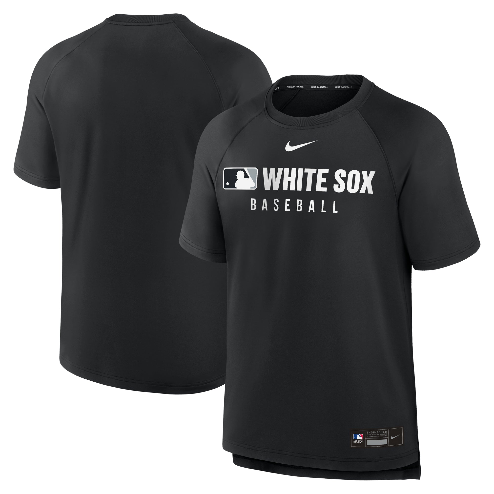 Men's Nike Black Chicago White Sox Authentic Collection Pregame Raglan Dri-FIT T-Shirt