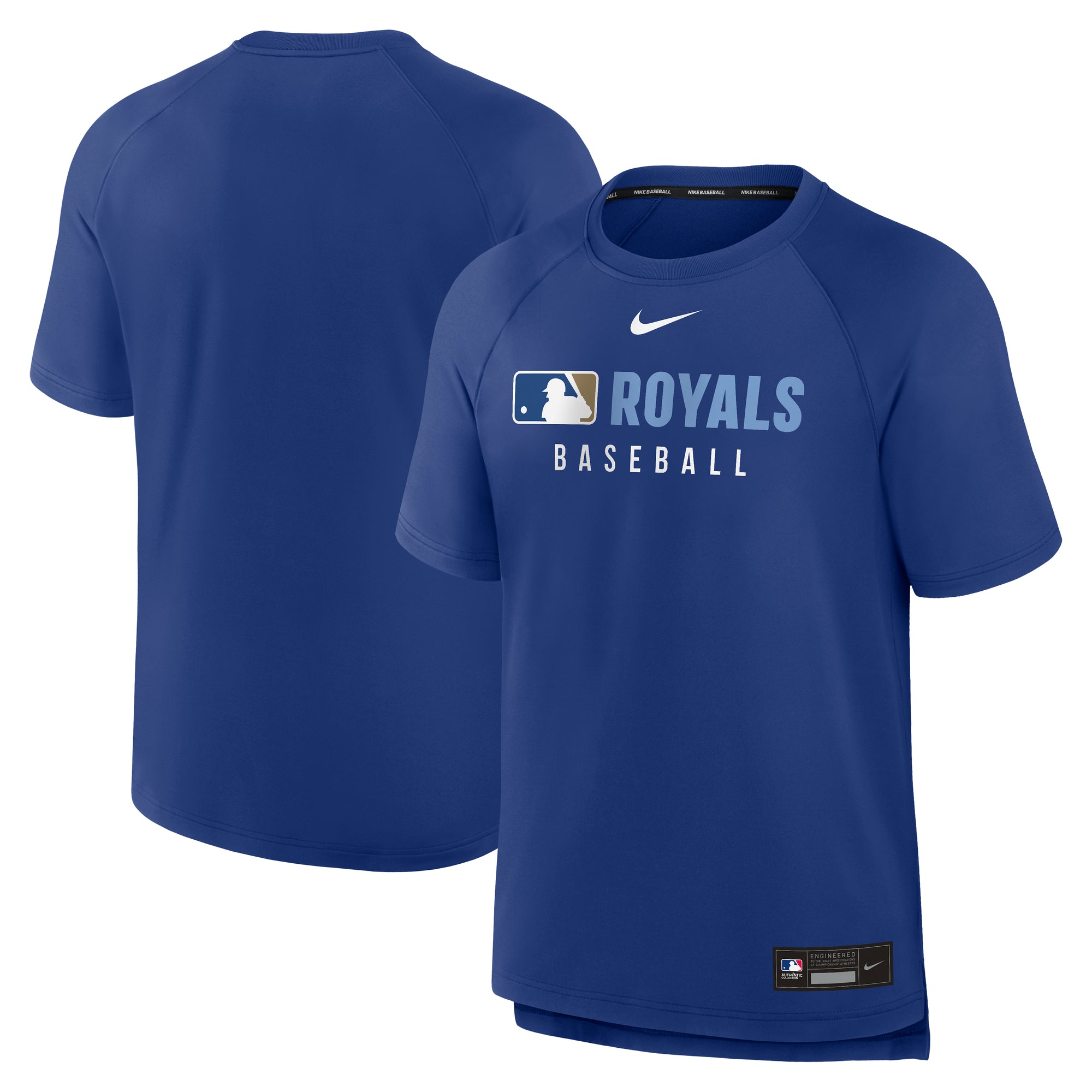 Men's Nike Royal Kansas City Royals Authentic Collection Pregame Raglan Dri-FIT T-Shirt